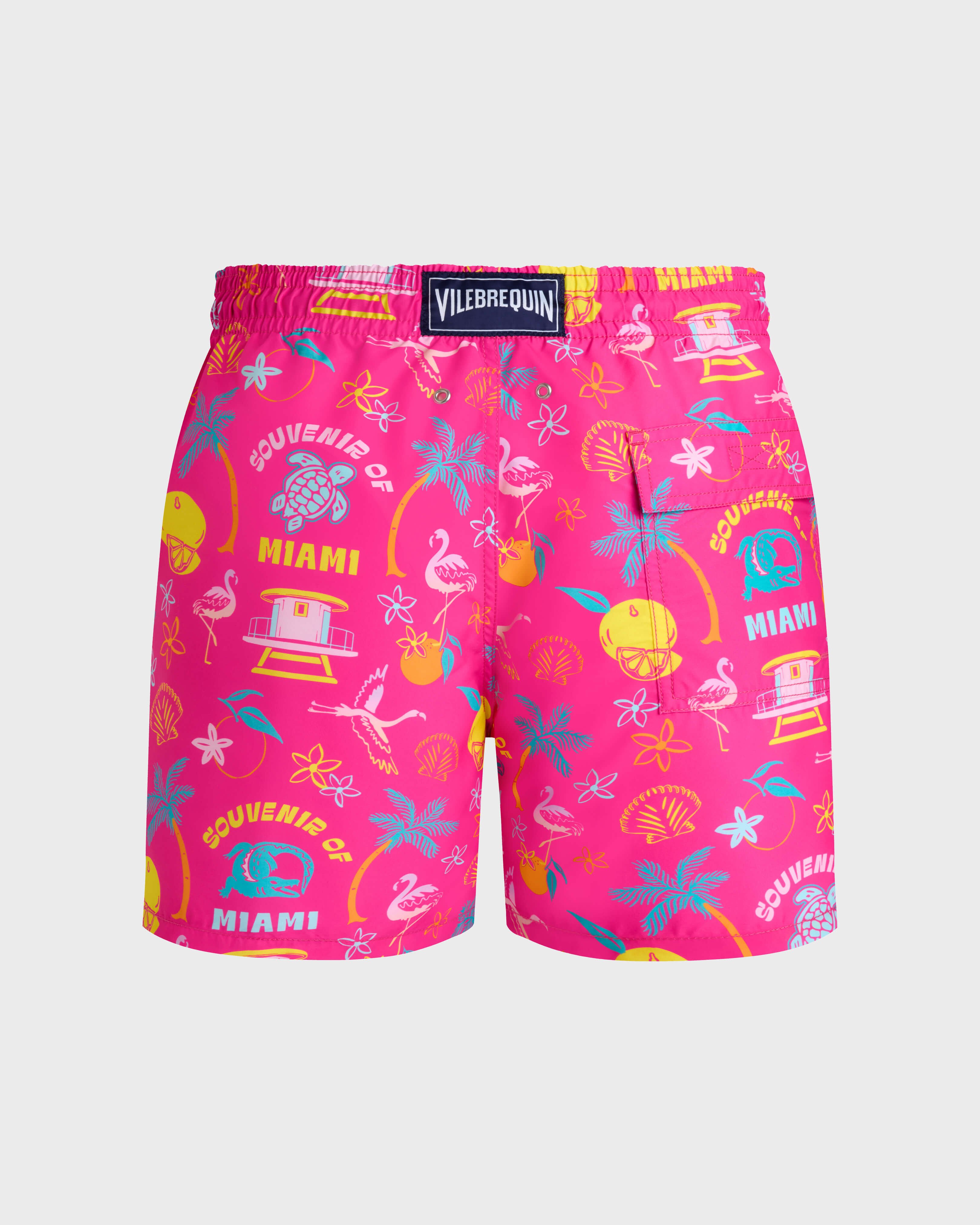 Men Swim Shorts Miami BOUGAINVILLEA back view