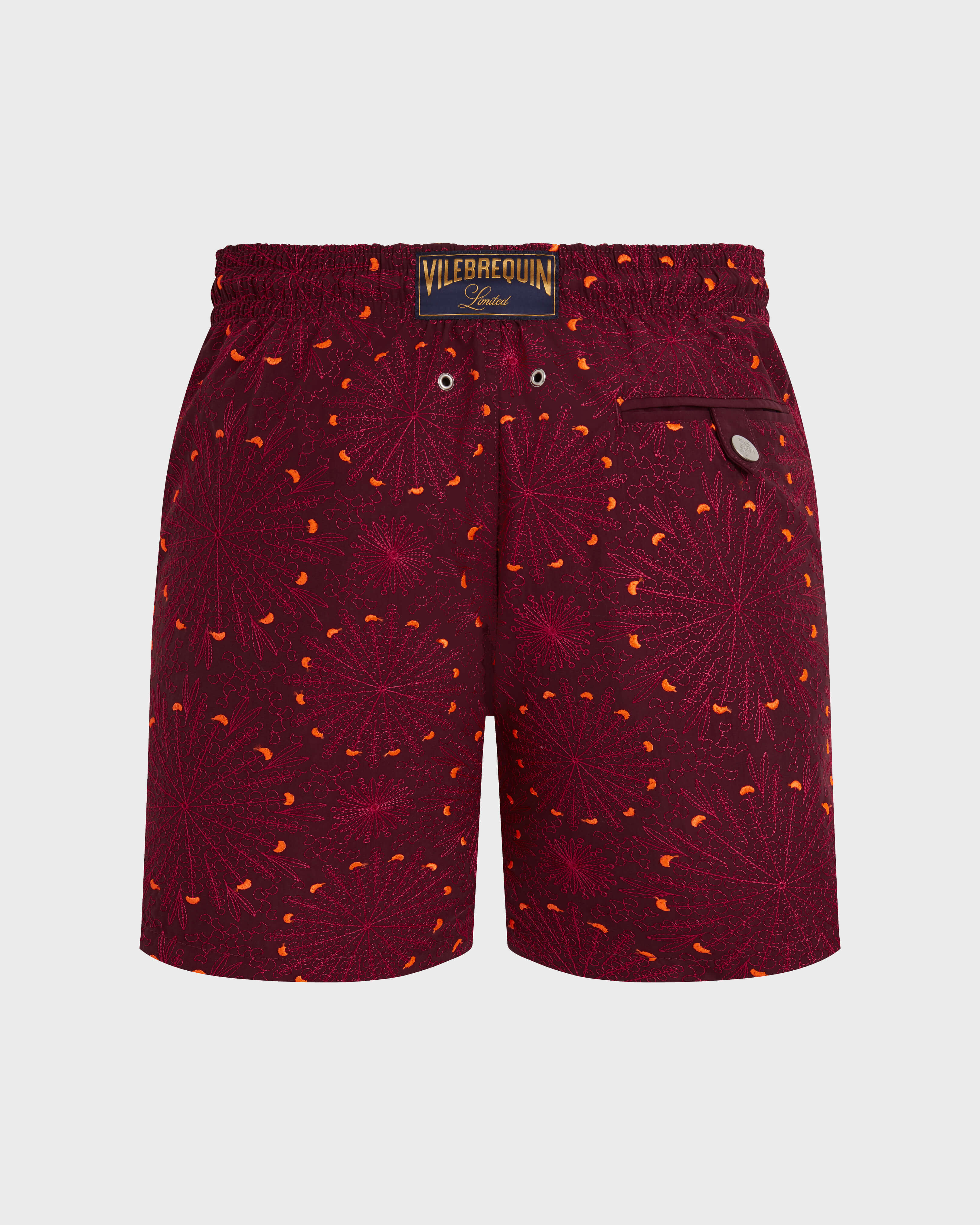 Men Embroidered Swim Shorts Mosaic Urchin - Limited Edition BACCHUS back view