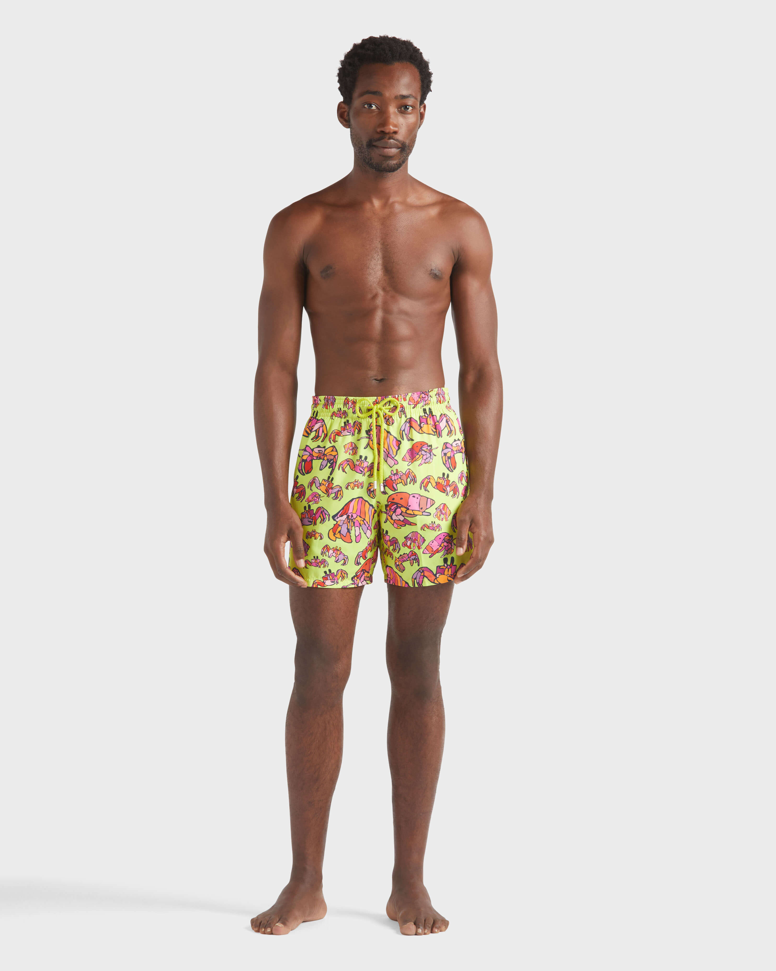 Men Ultra-light and packable Swim Trunks Hermit Crabs CHARTREUSE frontworn view