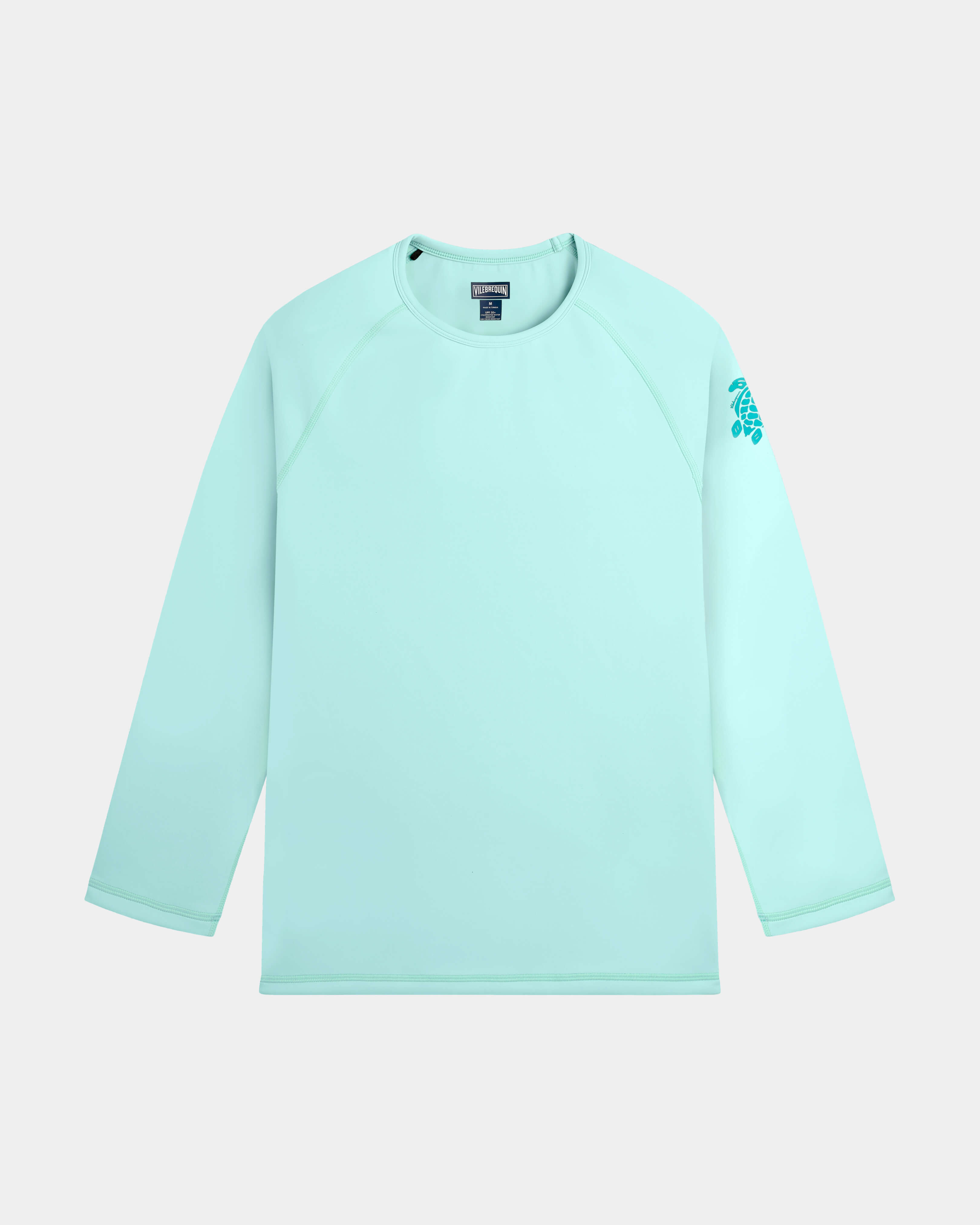 Men UV Protection Long Sleeves Rashguard Solid BLUE NOTE front view