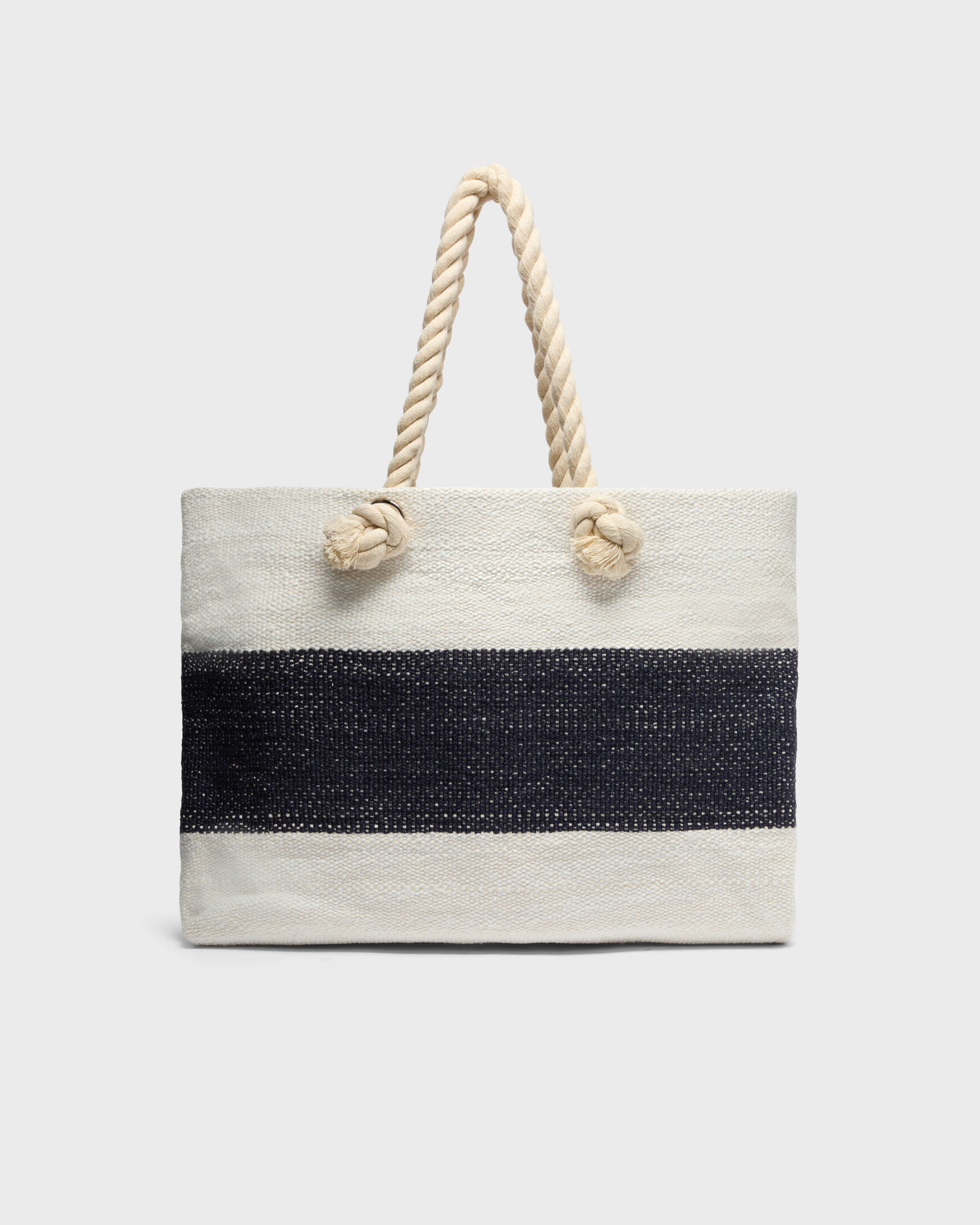 Cotton Woven Beach Bag Vilebrequin NAVY back view