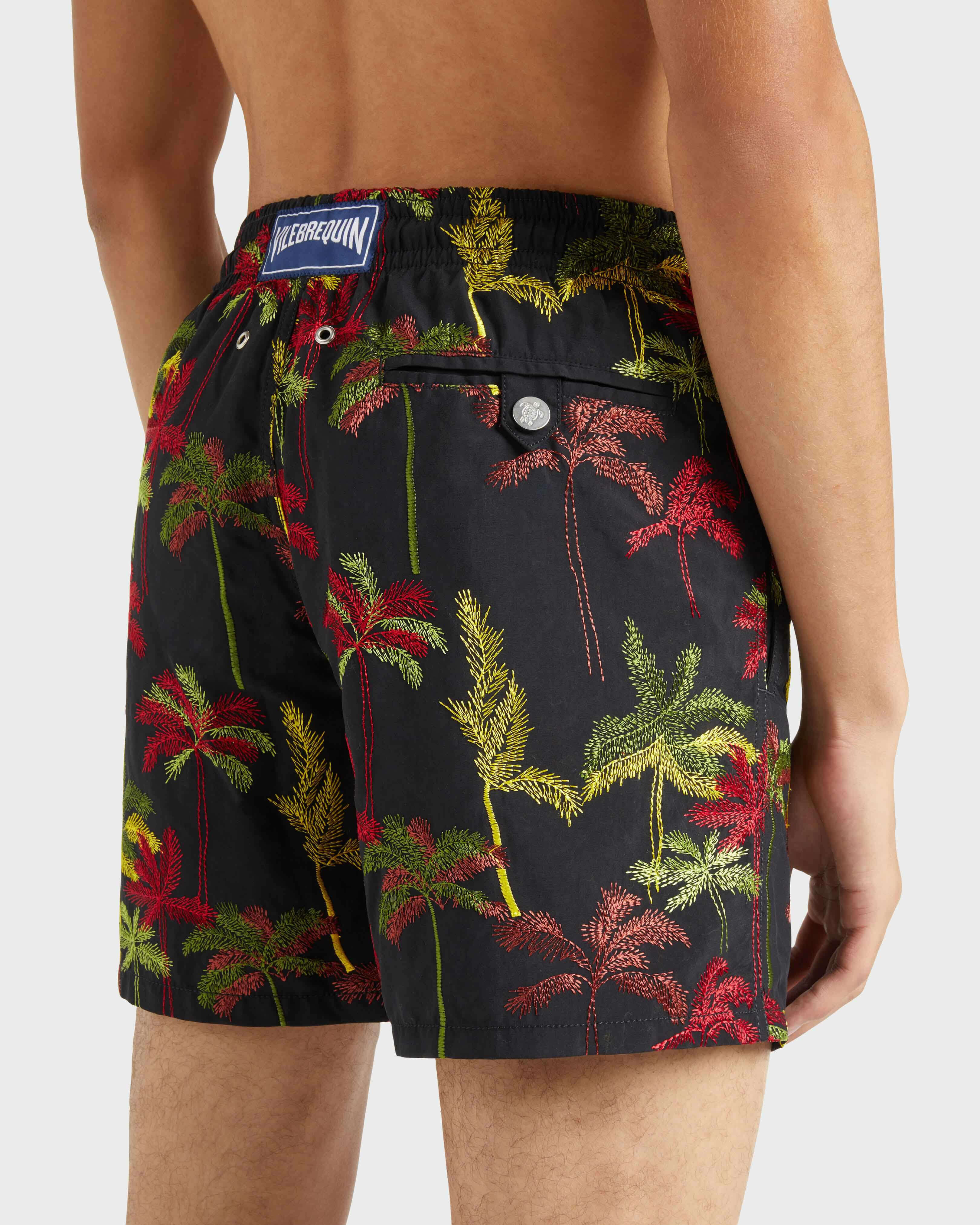 Men Swim Shorts Embroidered Palm Offset - Limited Edition BLACK supp2 view