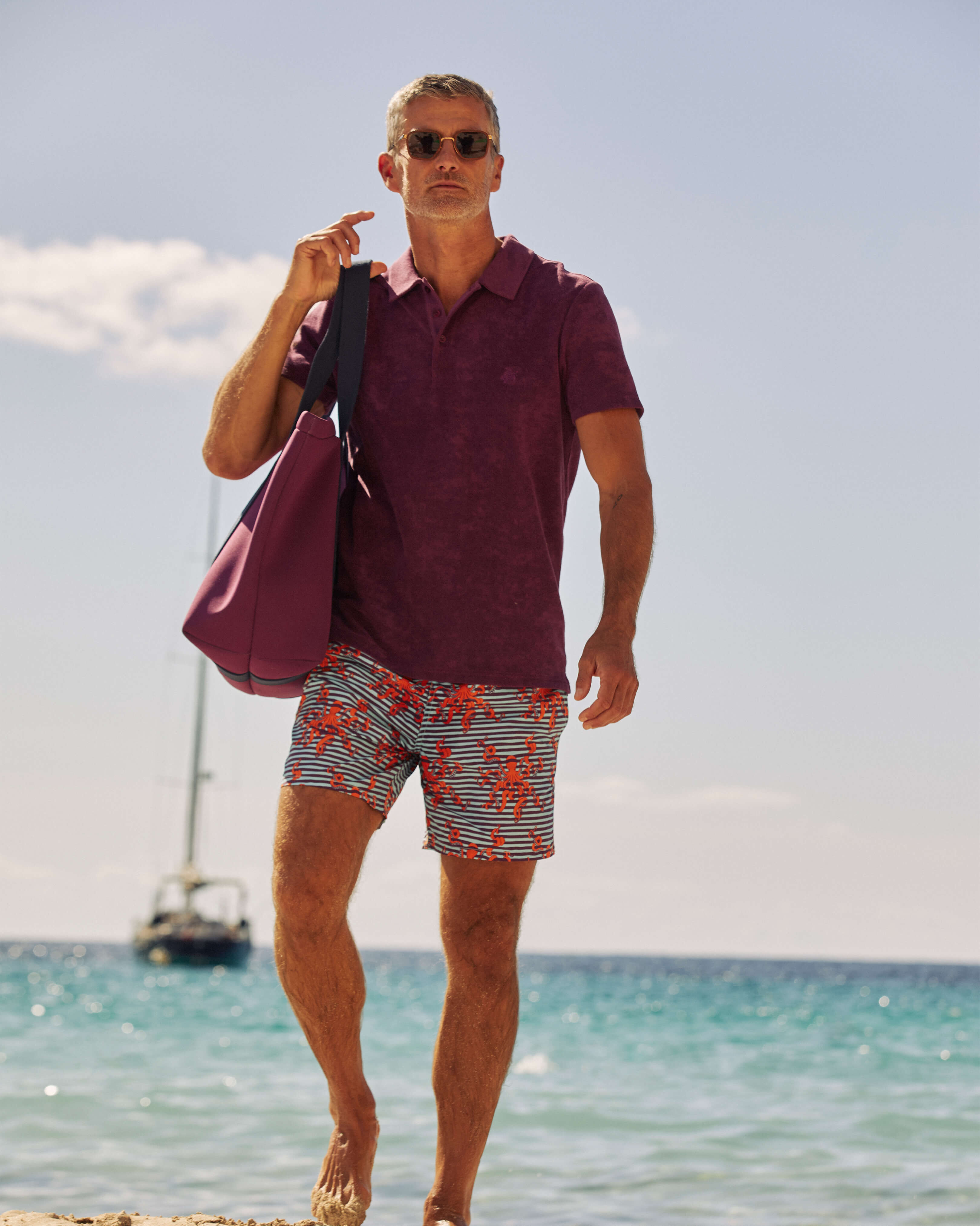 Polo en tejido terry de color liso para hombre KERALA lifestyle view