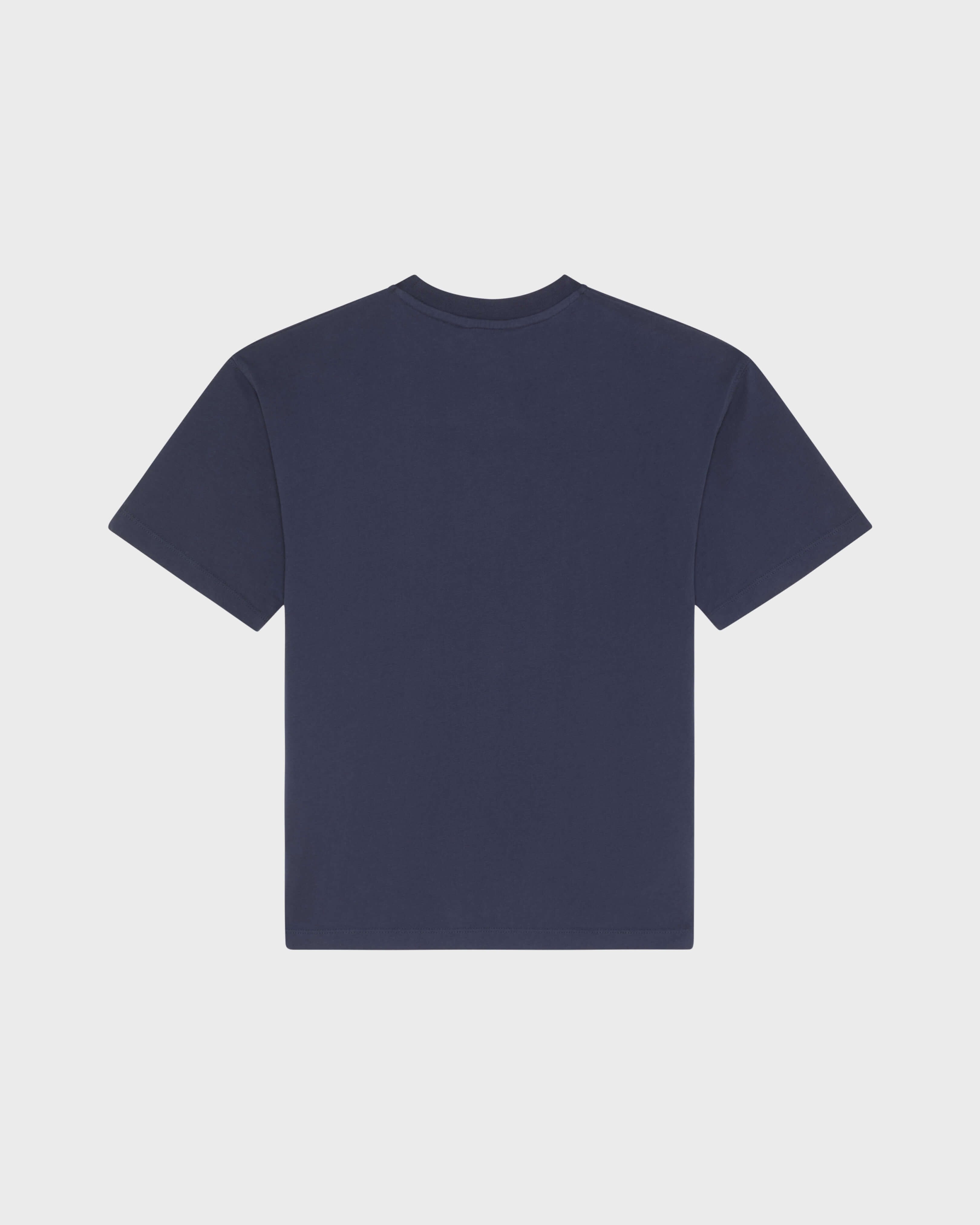 Camiseta extragrande de algodón orgánico con estampado Turtle para niño AZUL MARINO back view