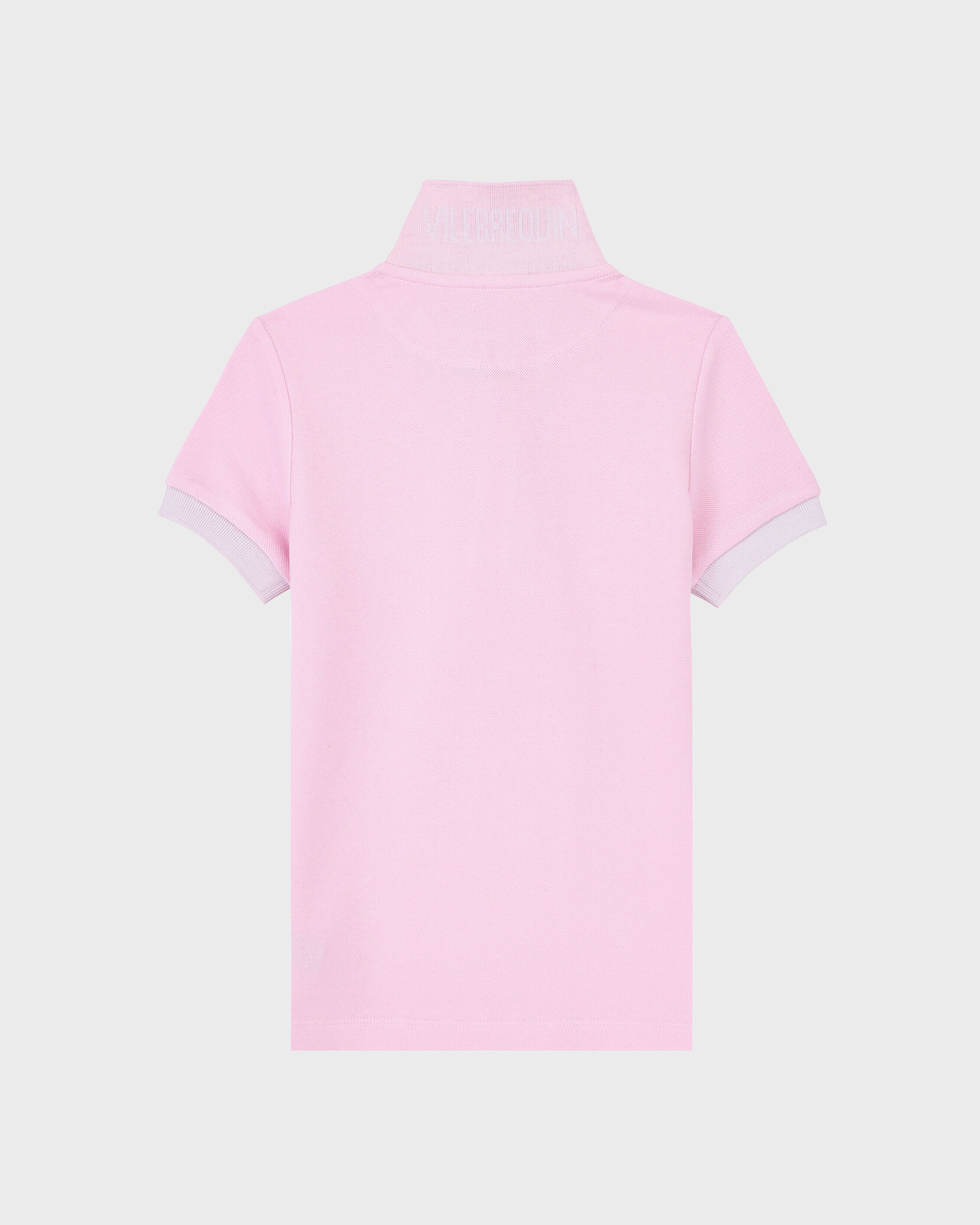 Boys Cotton Pique Polo Shirt Solid MARSHMALLOW back view