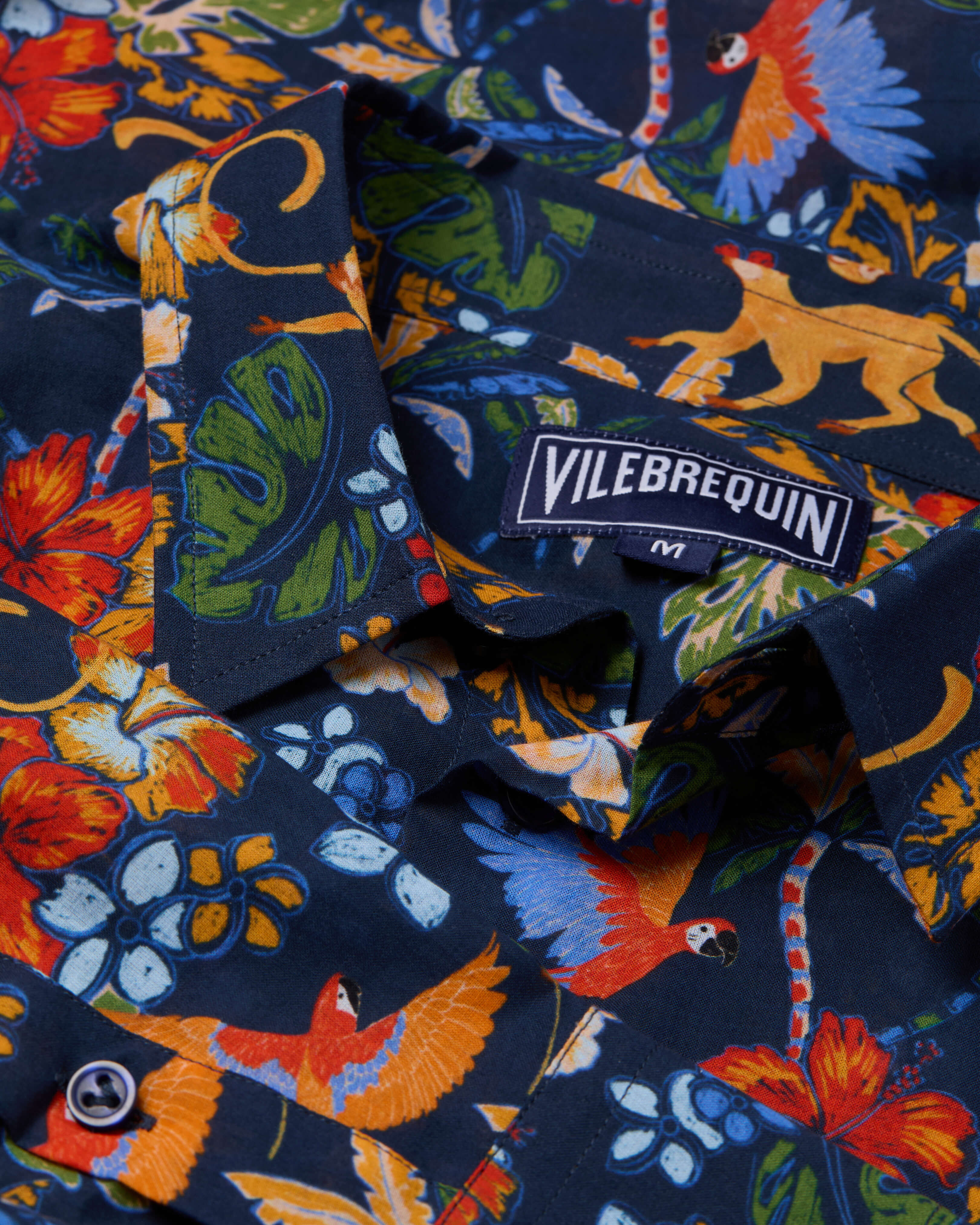 Camisa de gasa de algodón con estampado Salvador para hombre AZUL MARINO supp4 view