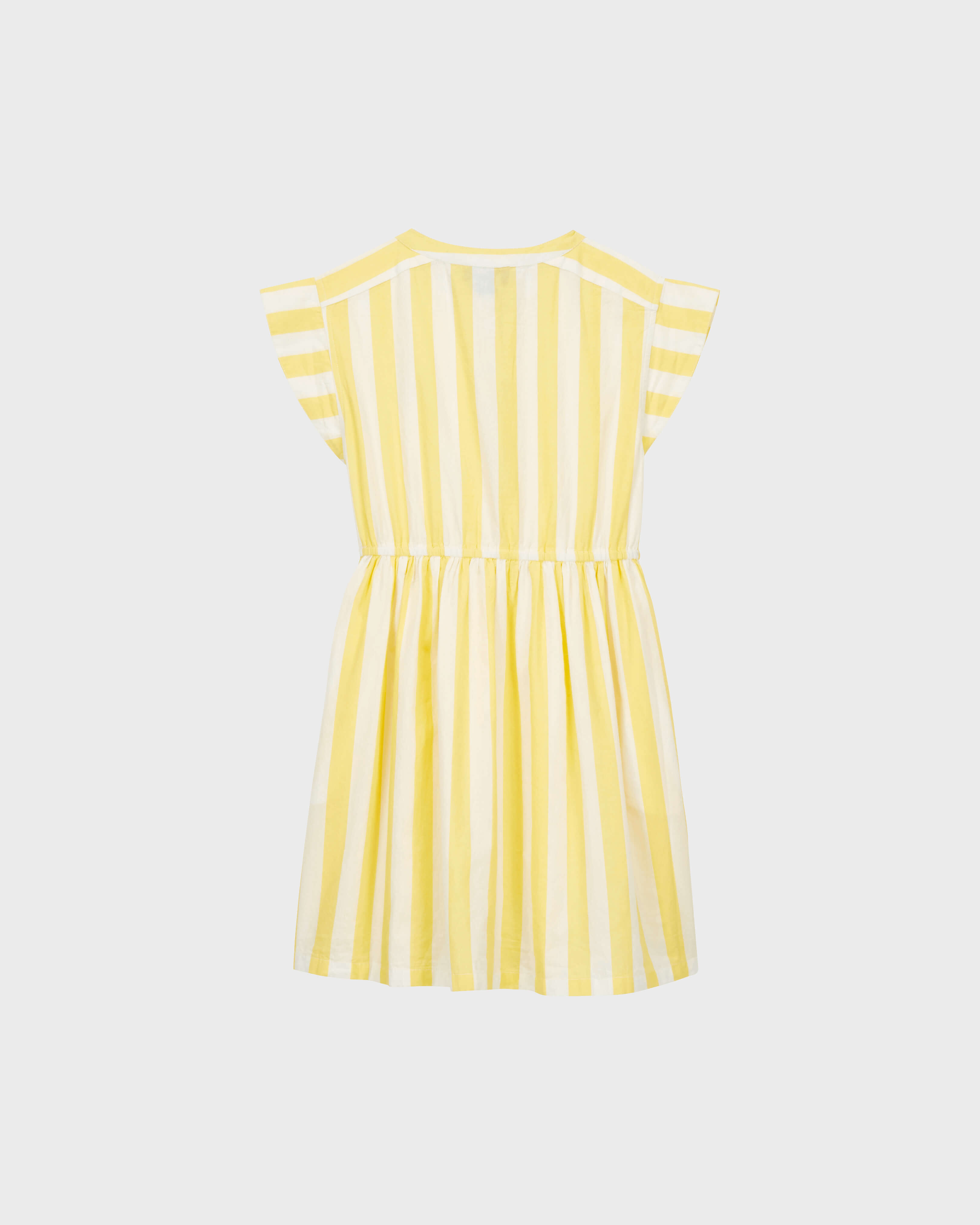 Girls Long Dress Stripes SUNFLOWER back view