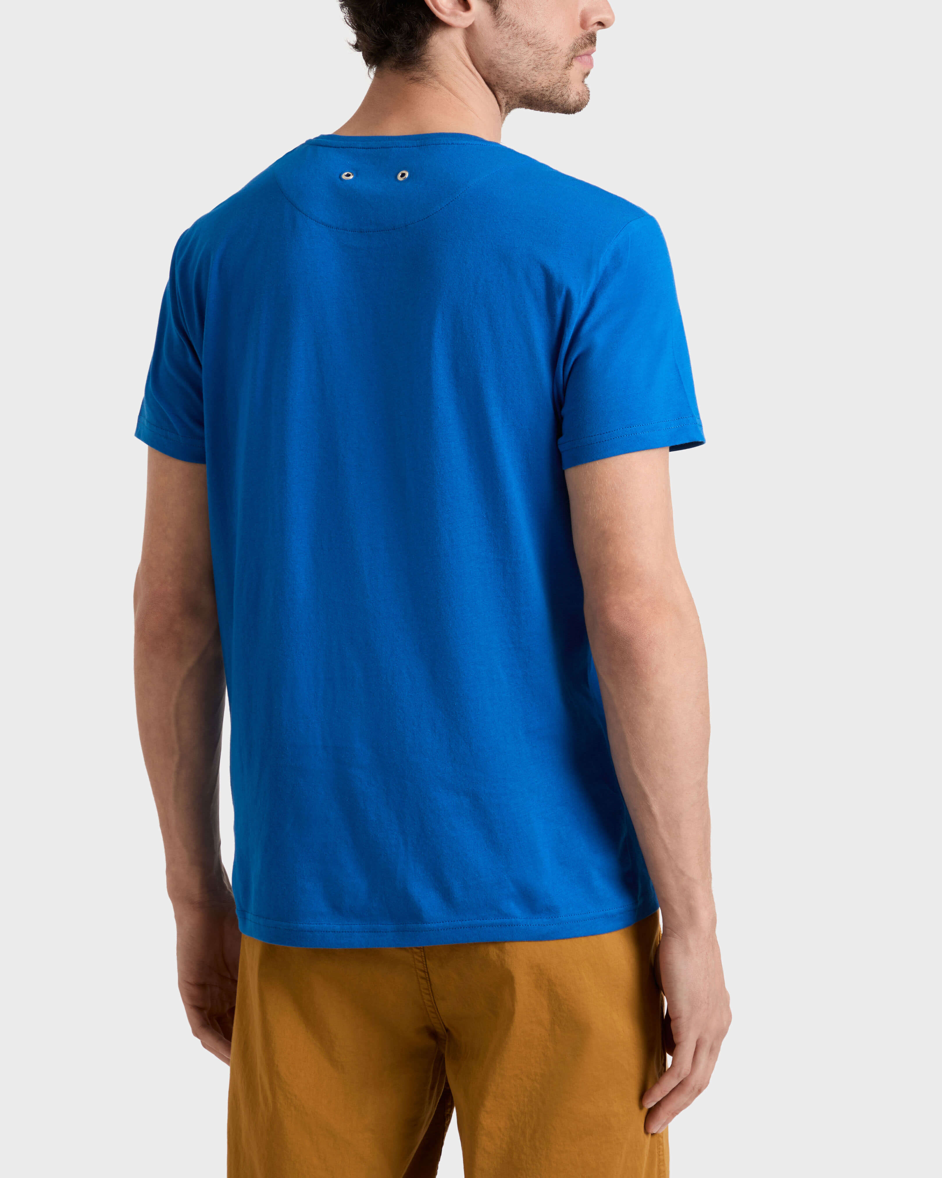 Men Organic Cotton T-shirt Aqua PALACE backworn view