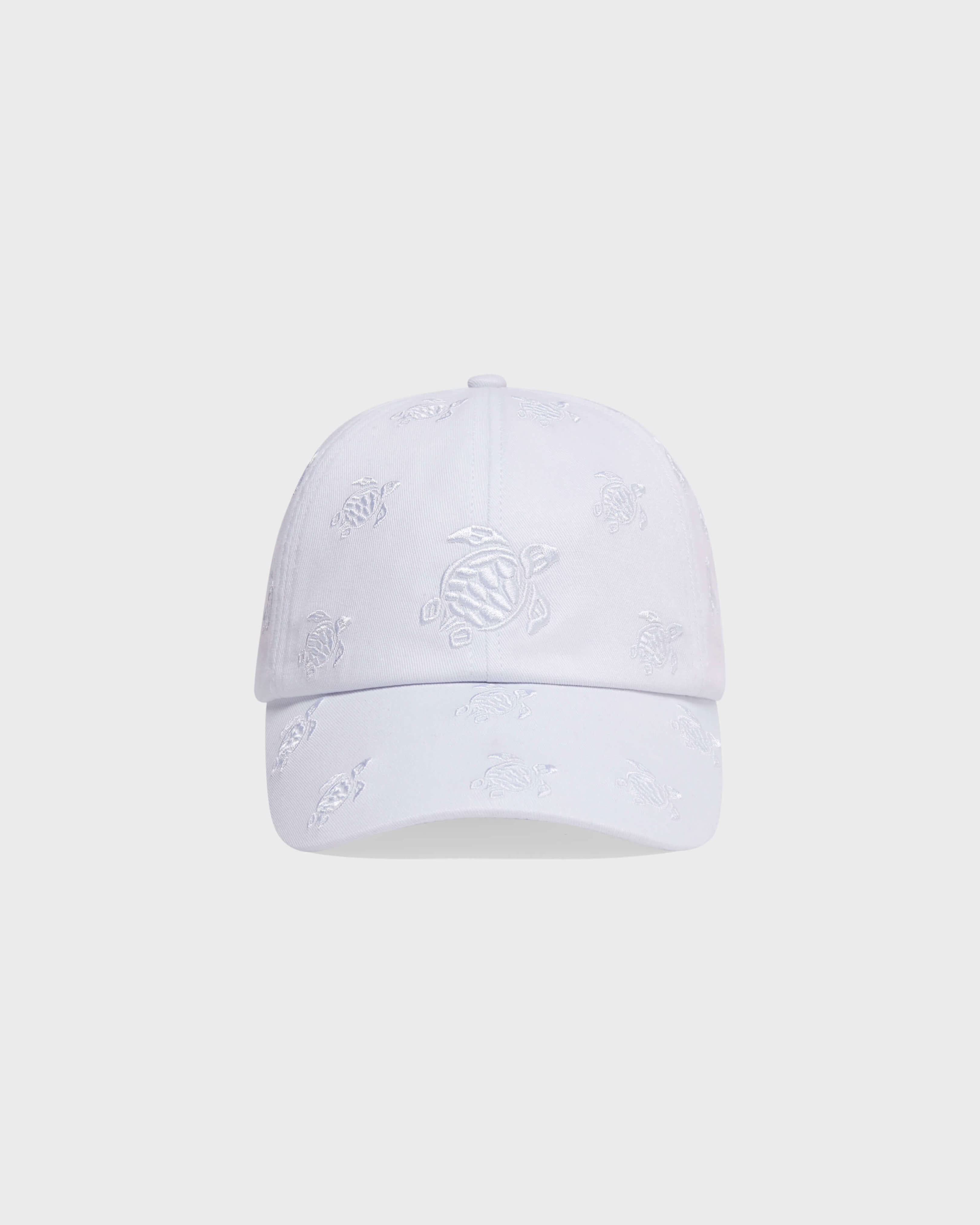Embroidered Cap Turtles All Over WHITE front view