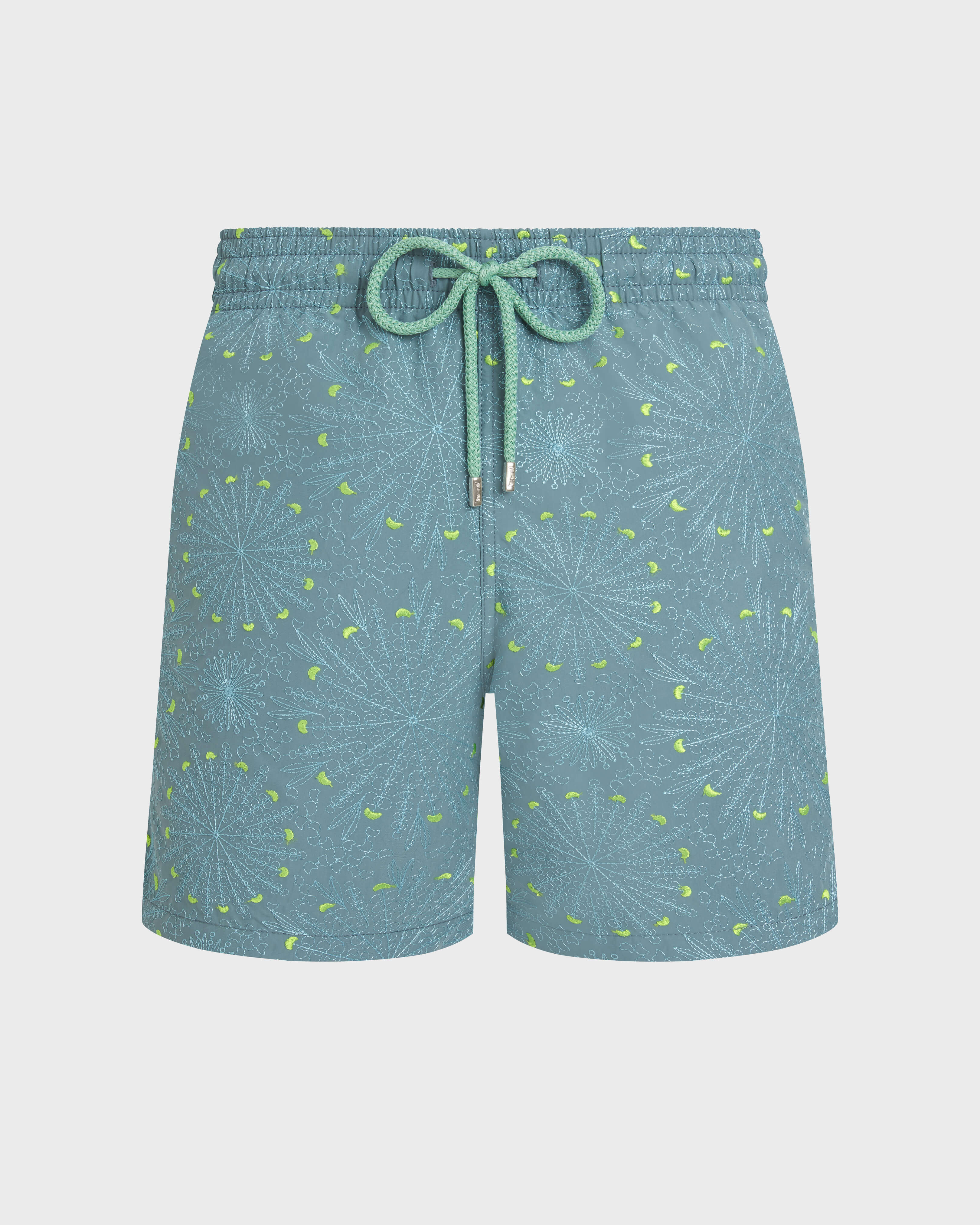 Men Embroidered Swim Shorts Mosaic Urchin - Limited Edition MINERAL BLUE front view