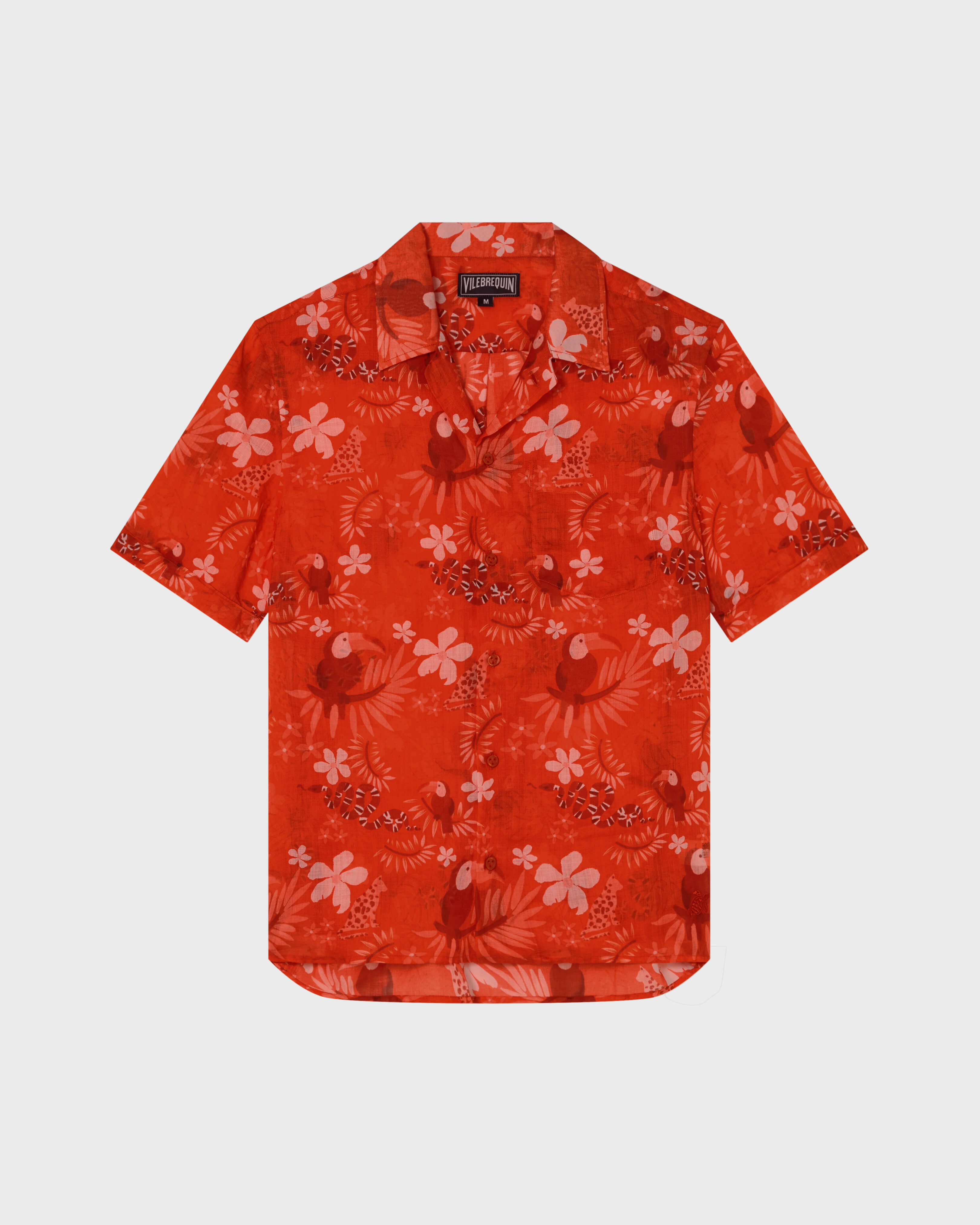 Camisa de bolos de ramio con estampado Papel de Embrulho para hombre AMAPOLA front view