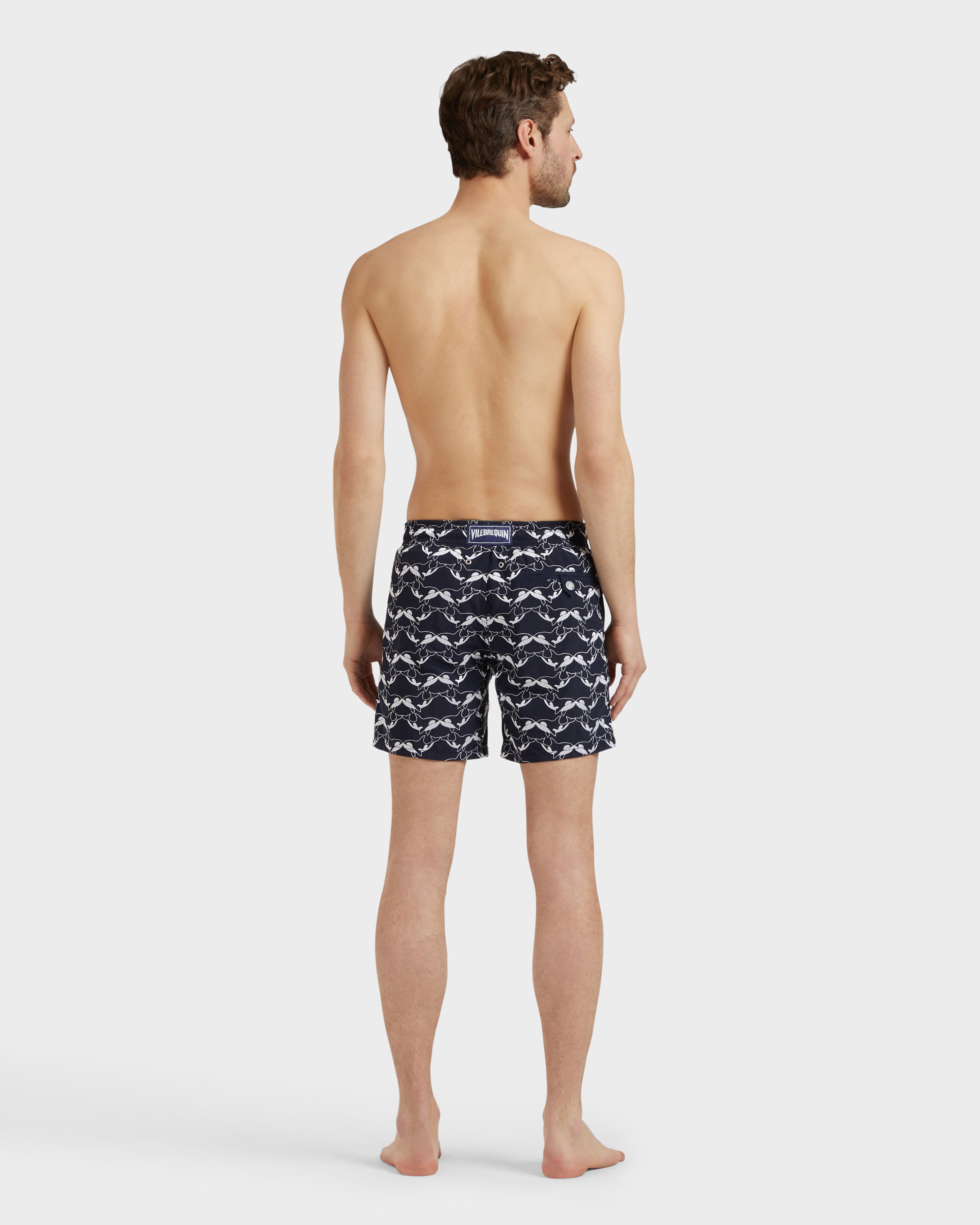 Men Swim Shorts Embroidered Orcas - Limited Edition NAVY backworn view