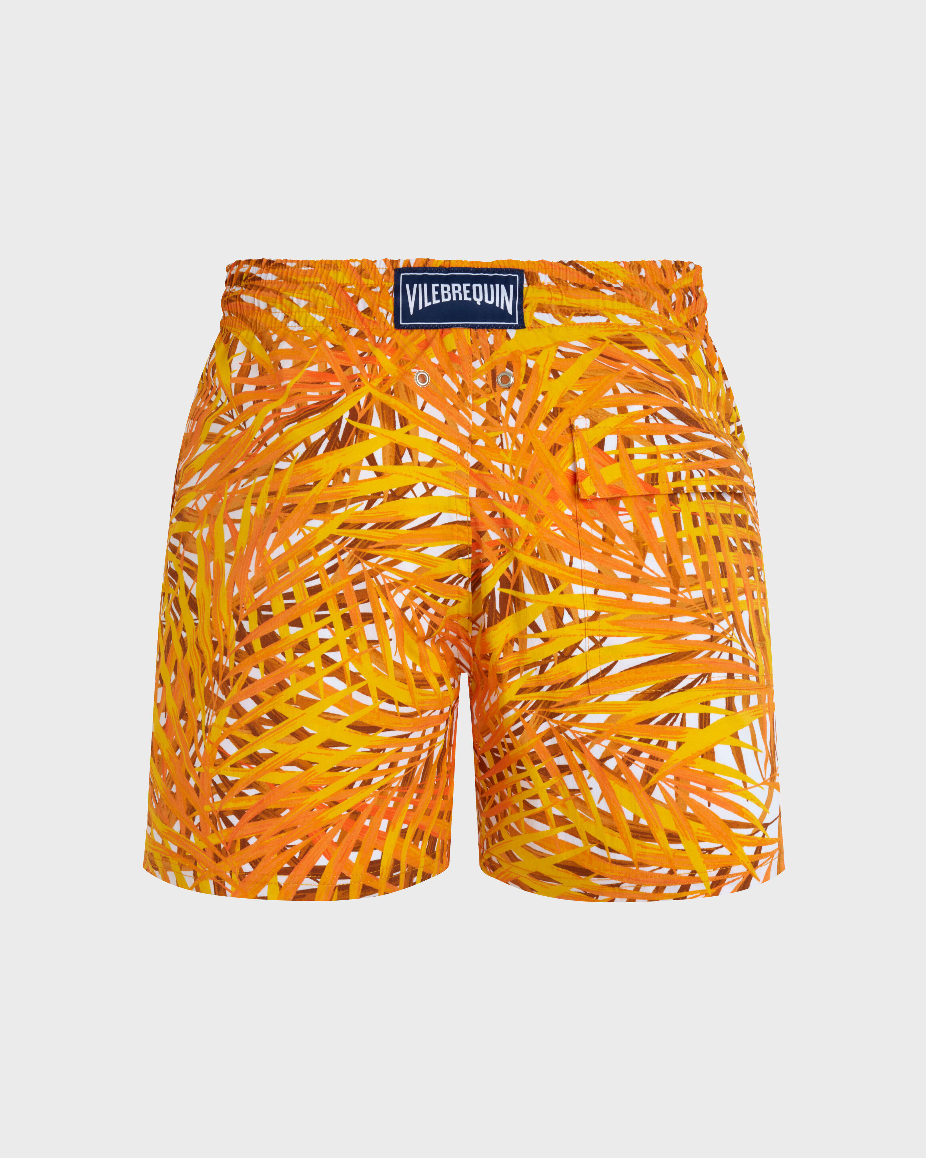 Men Stretch Short Swim Shorts Palm Leaves MANGO back view