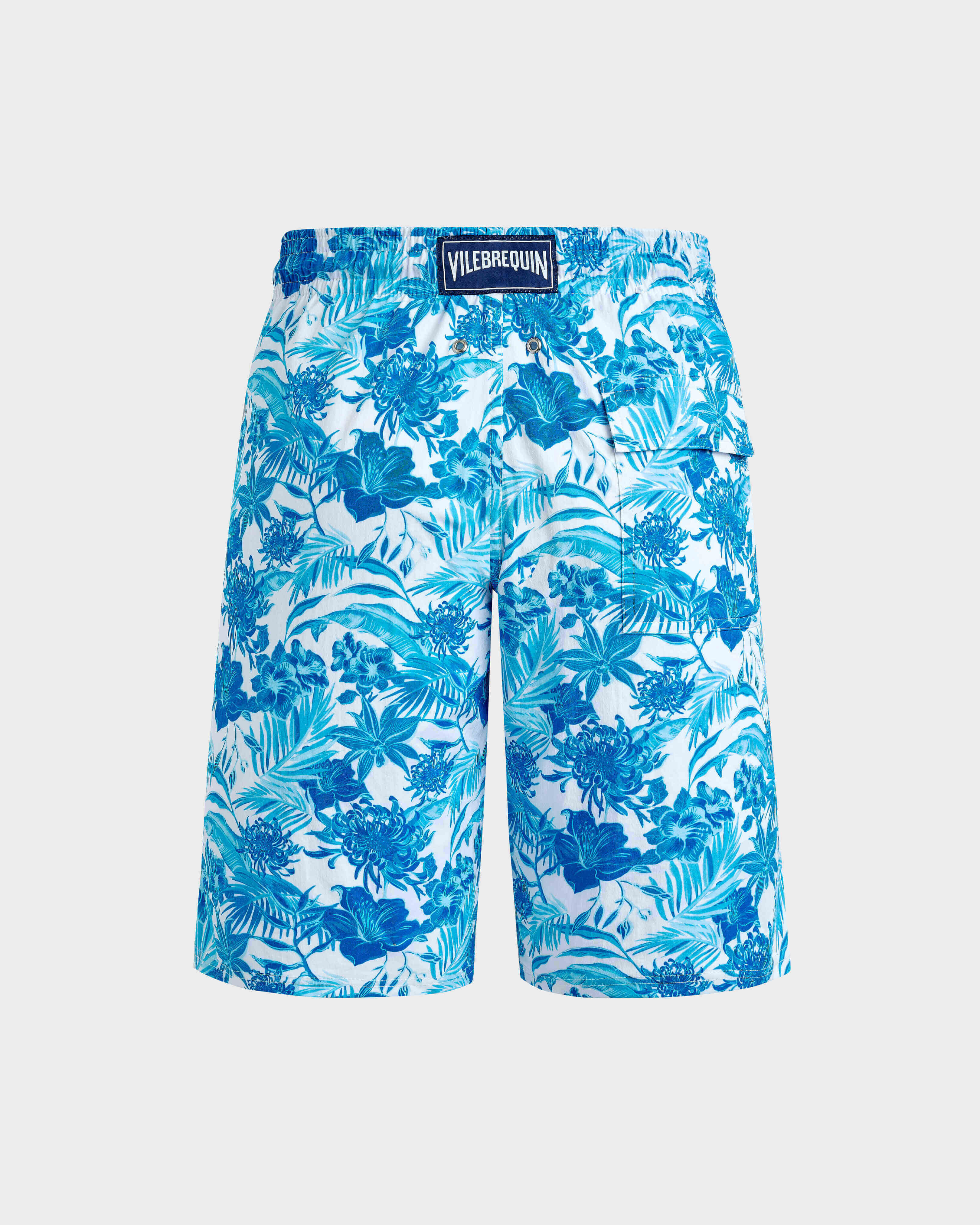 Maillot de bain long homme Tahiti Flowers BLANC back view