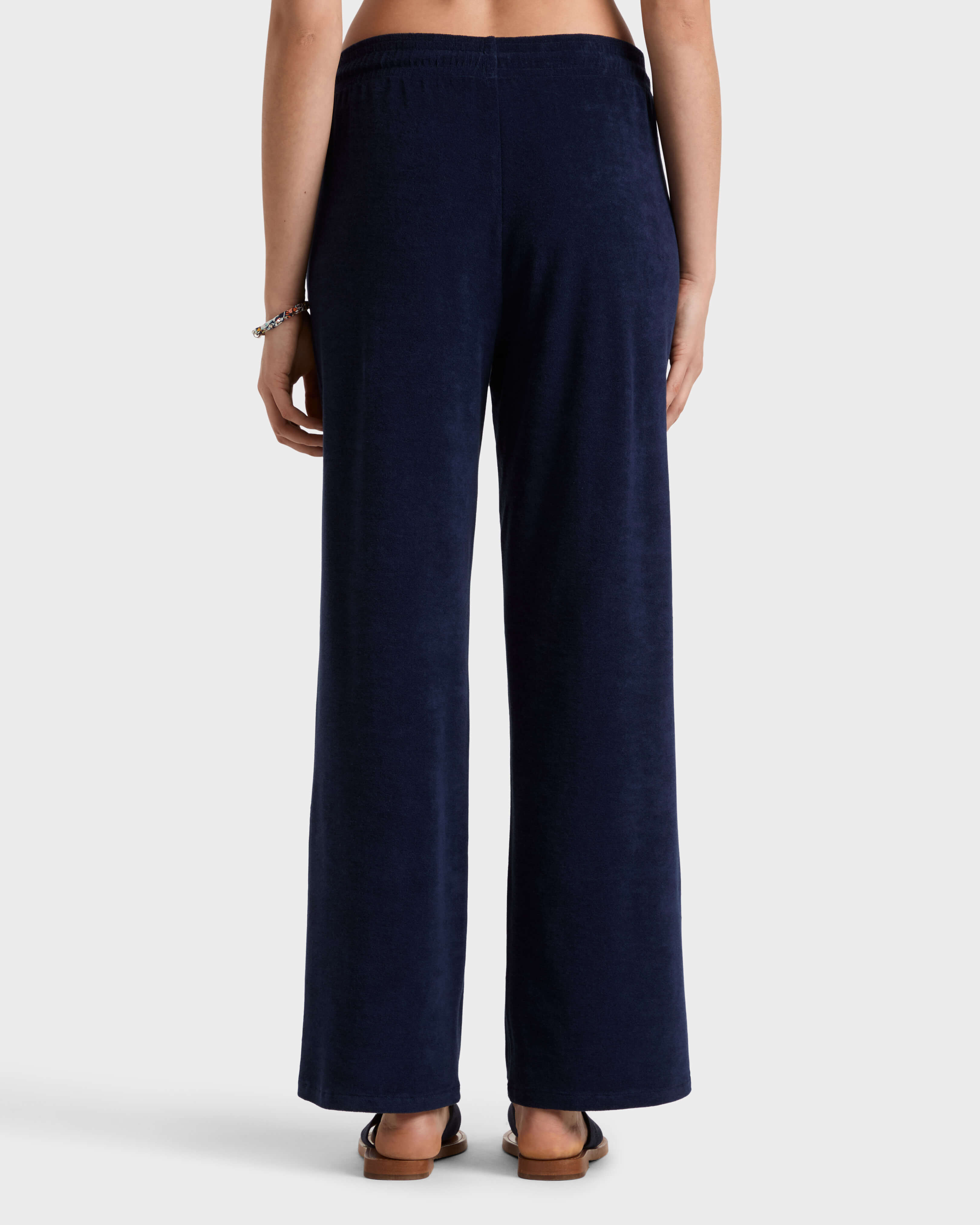 Solid Frottee-Hose für Damen MARINEBLAU backworn view