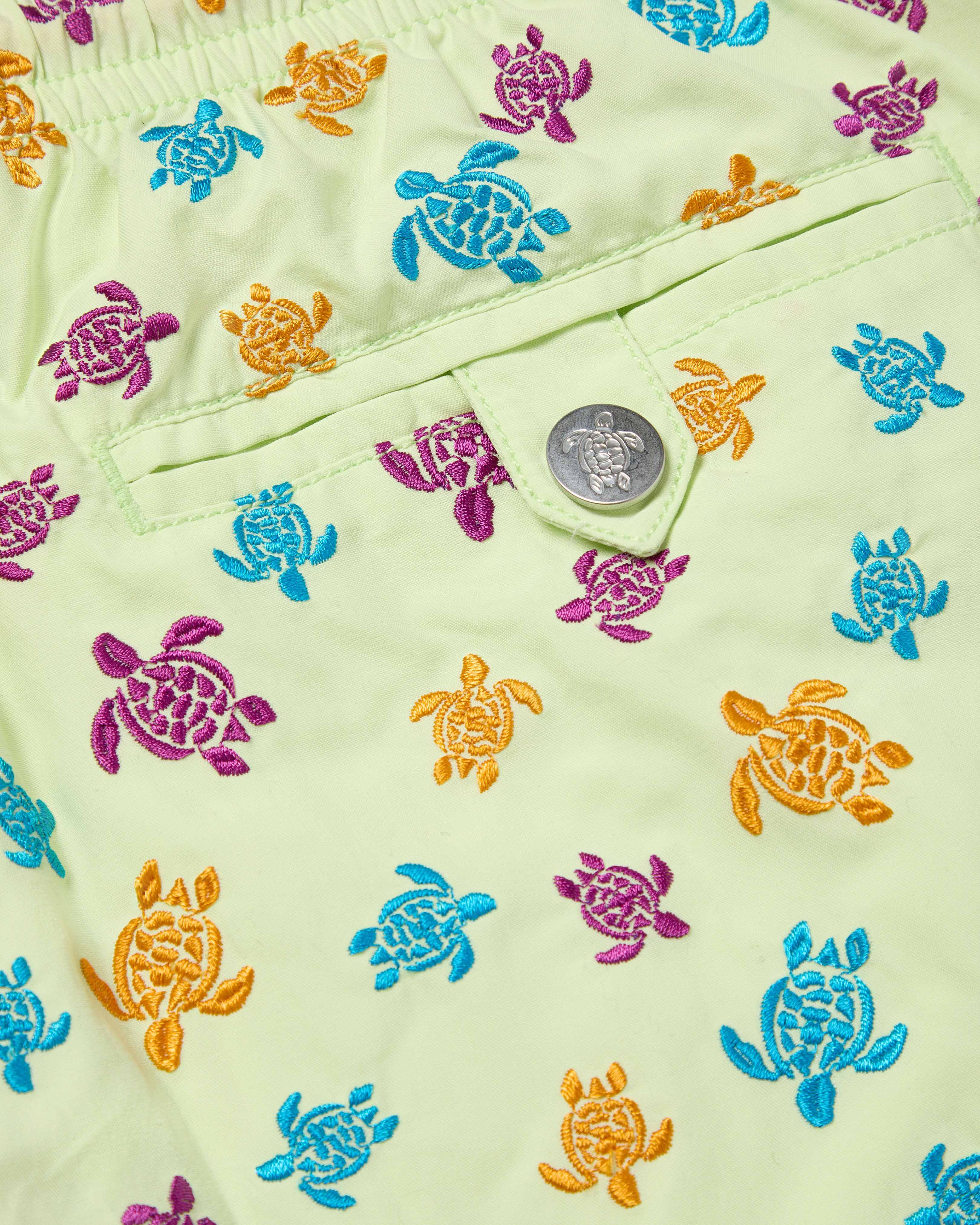 Men Embroidered Swim Shorts Micro Ronde des Tortues - Limited Edition MACAROON supp1 view
