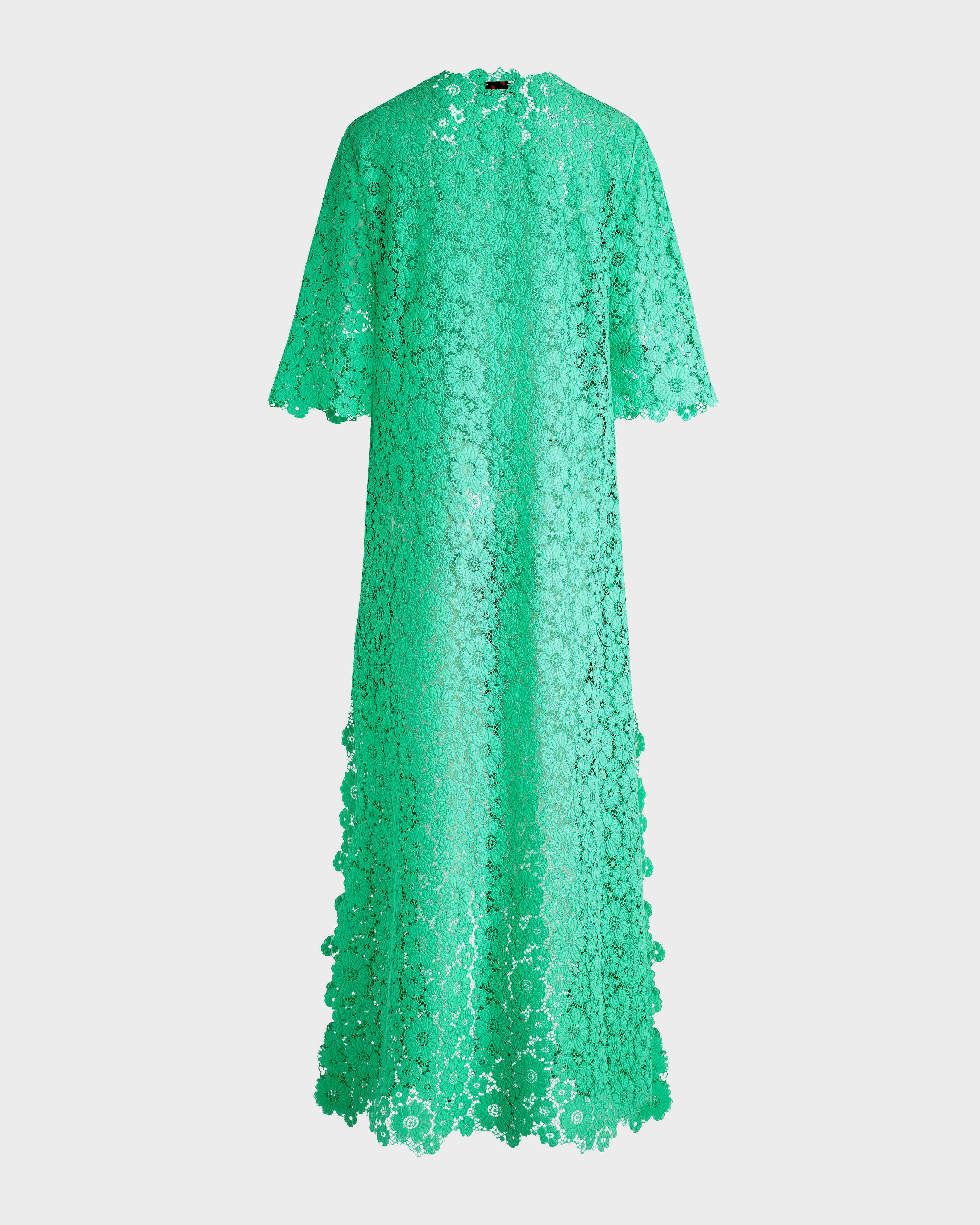 Women Guipure Kaftan Flowers Lace GREEN PARADISE back view