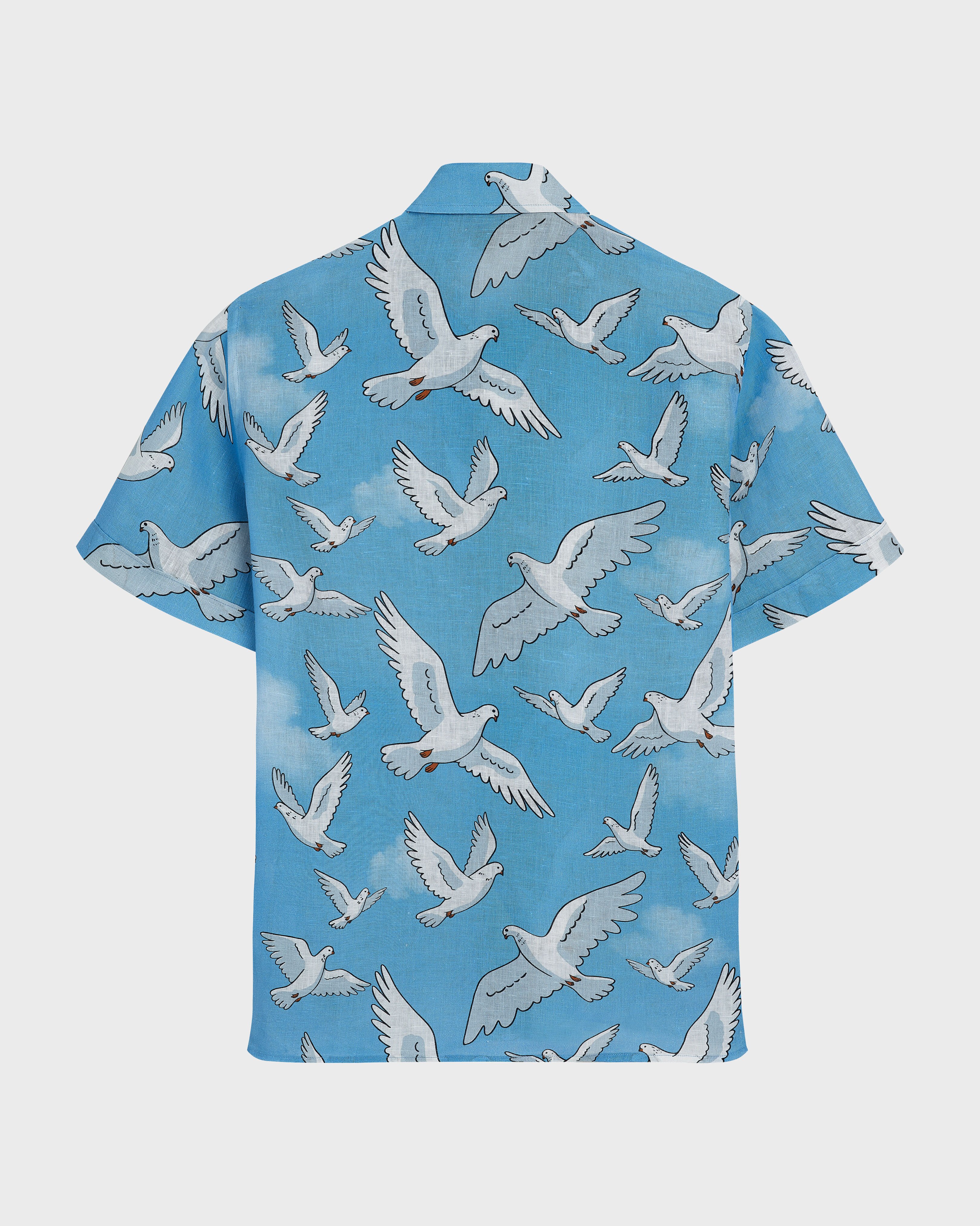 Camisa de bolos con estampado Doves para hombre - VBQ x 3.PARADIS JAIPUY back view