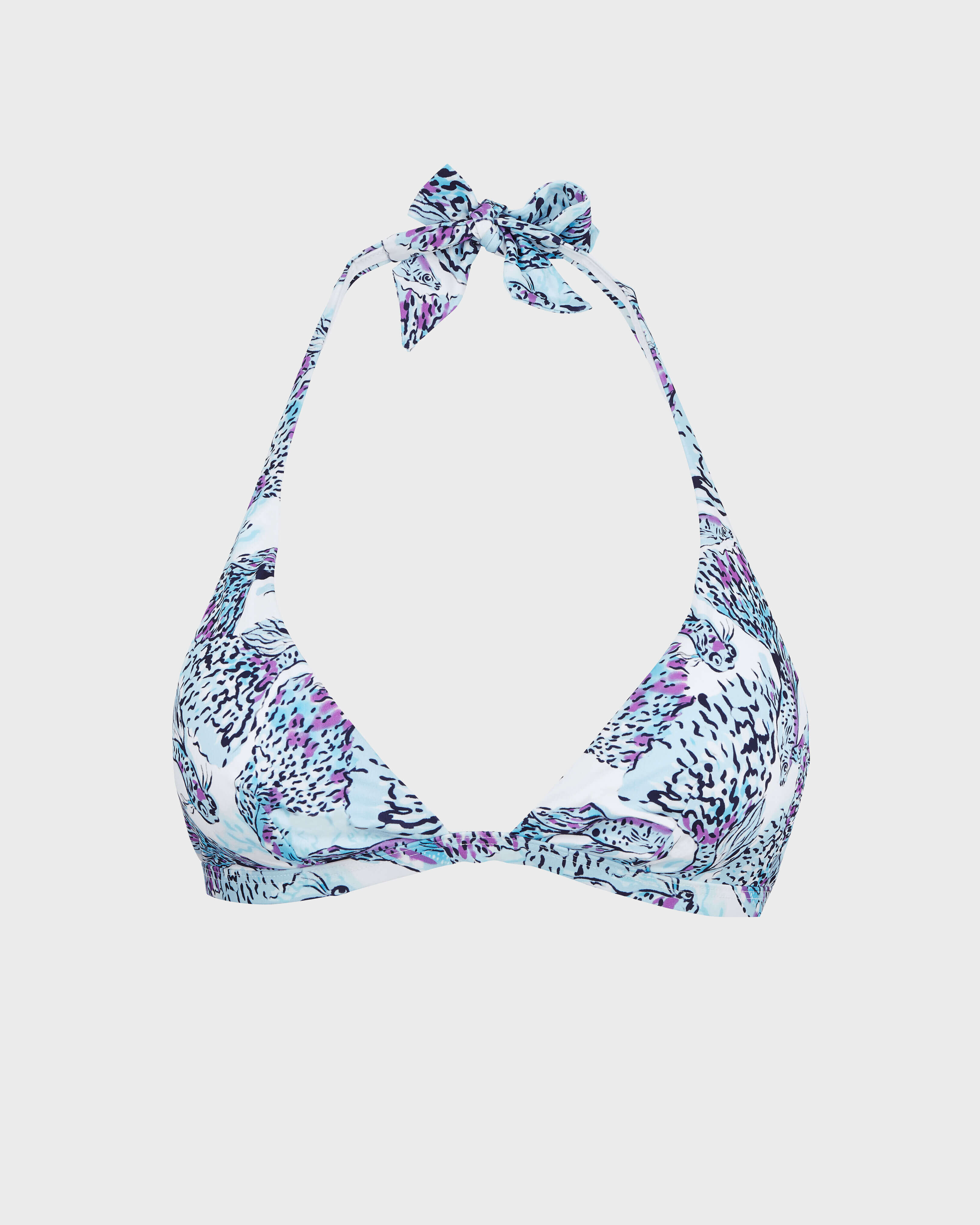 Women Halter Bikini Top Isadora Fish BLANCO front view