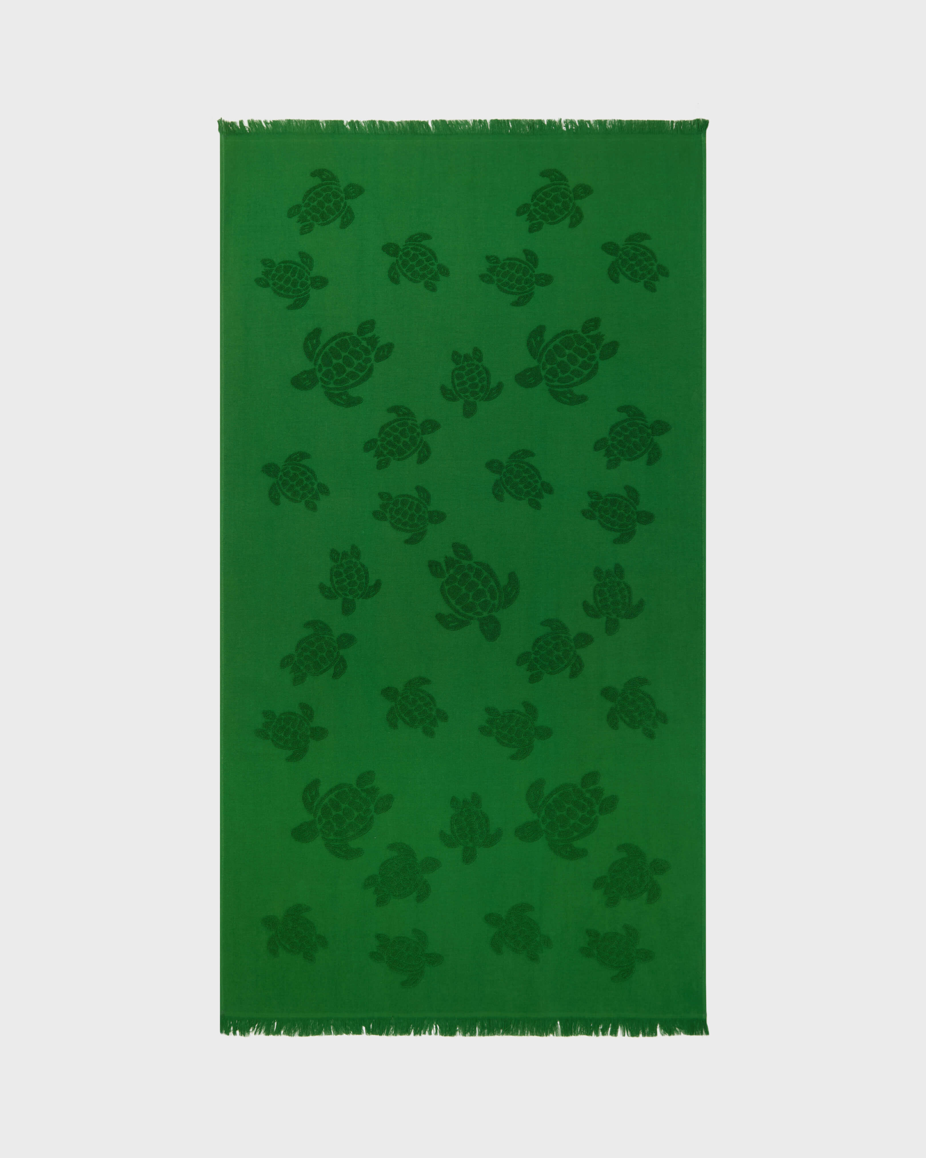 Telo da spiaggia in cotone organico Turtles Jacquard TROPICAL front view