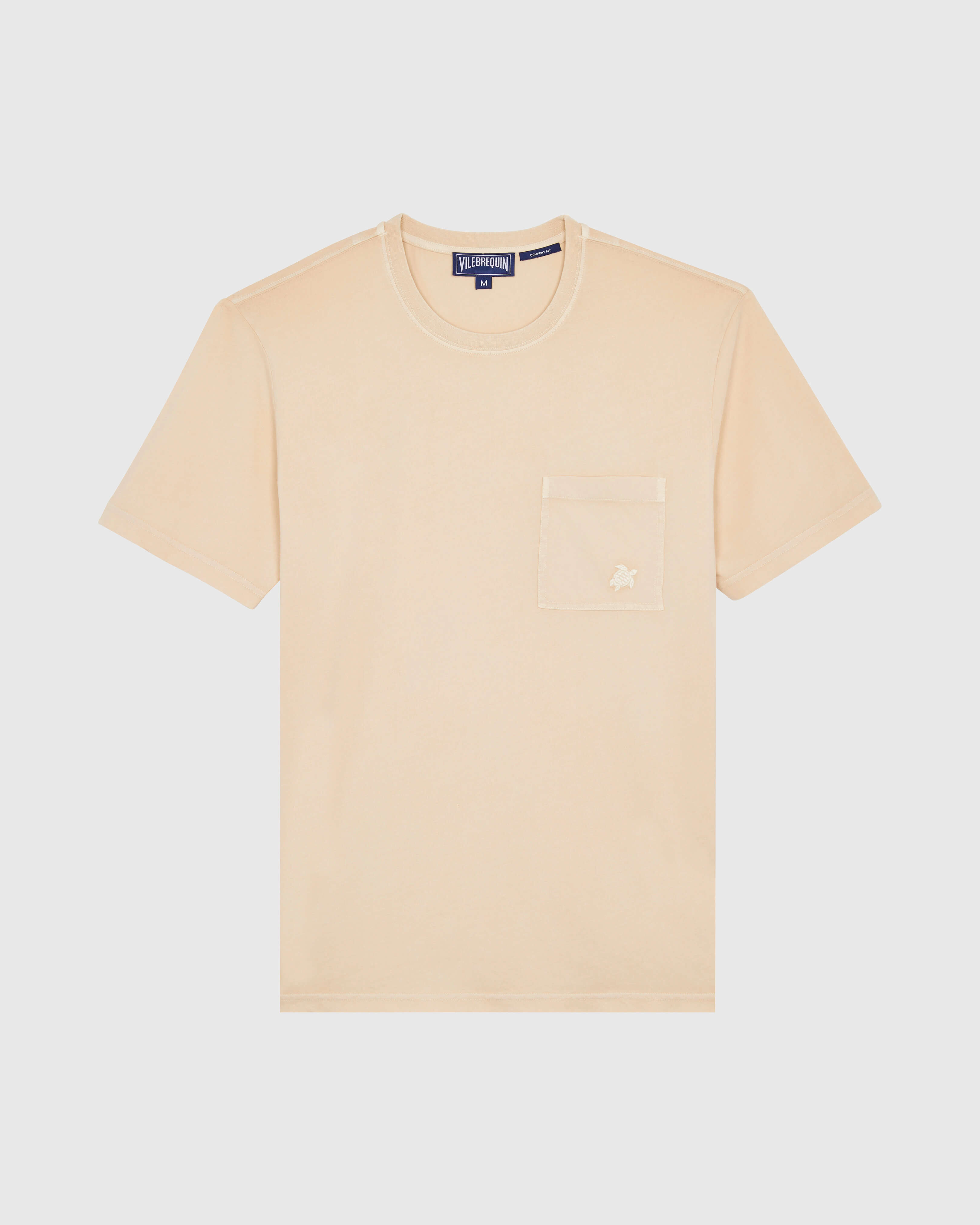 Men Solid Organic cotton T-shirt Natural Colors PINK CHAMPAGNE front view