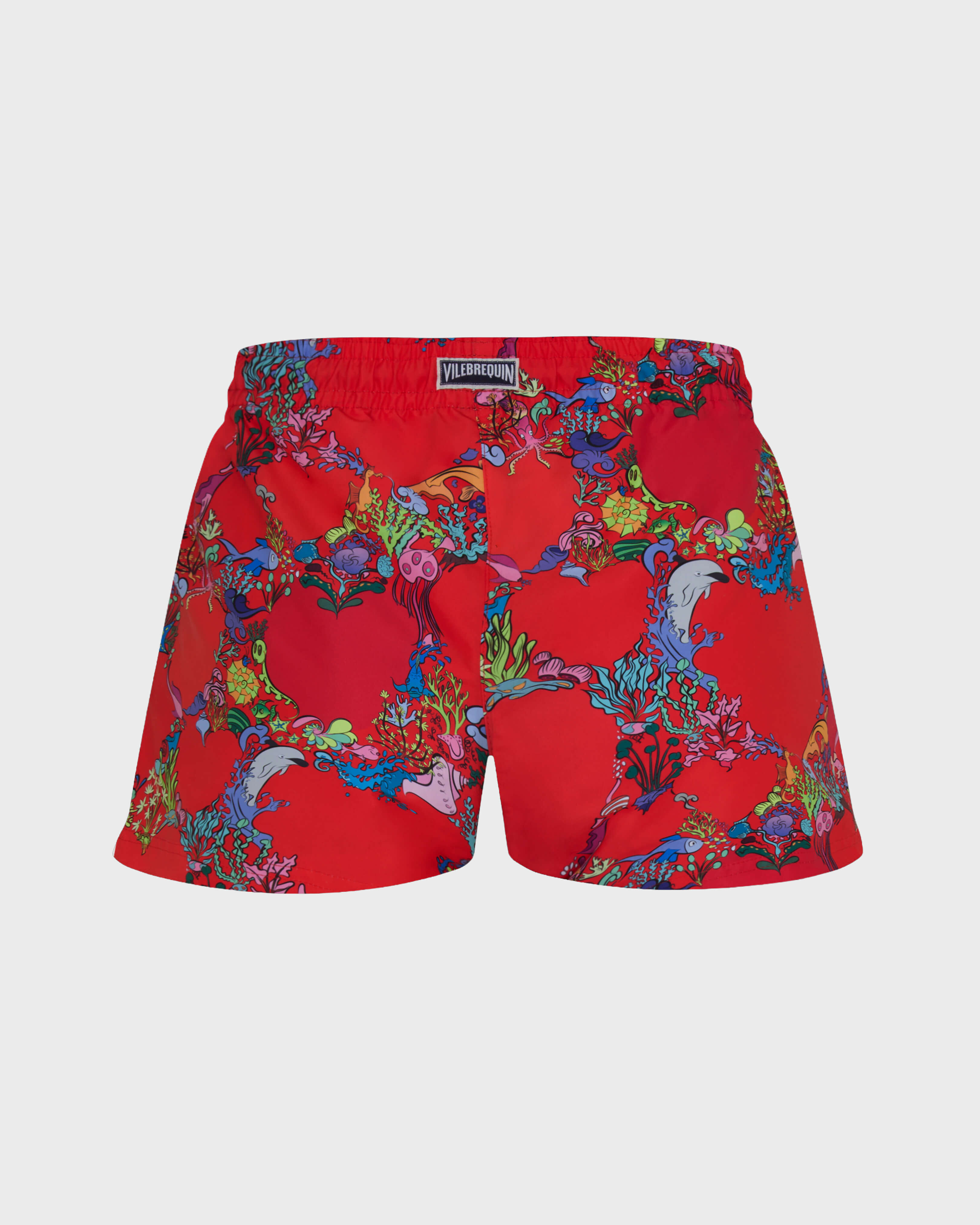 Pantalón corto de baño elástico con estampado Amor para mujer AMAPOLA back view