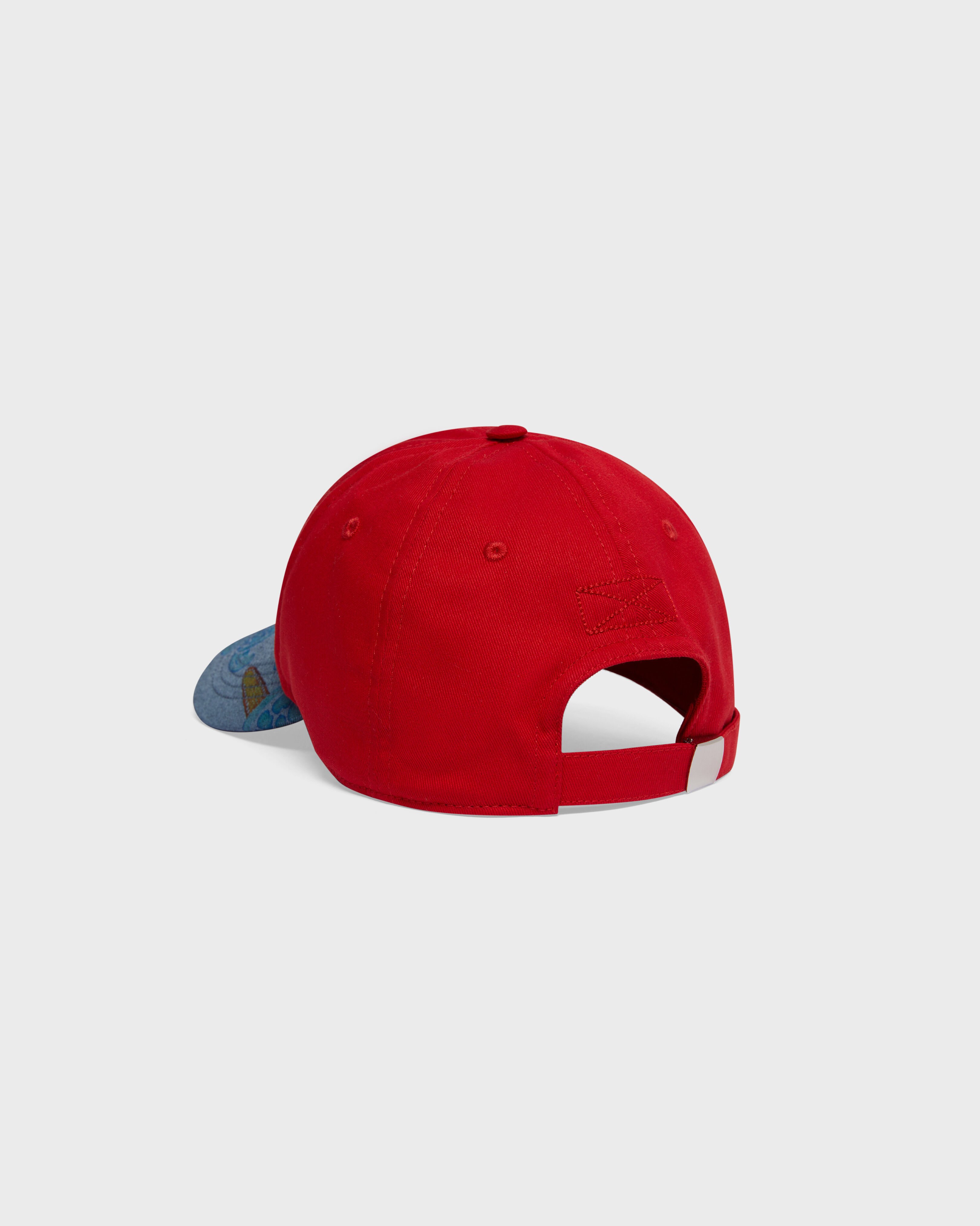 Men Denim Cap Starfish POPPY RED back view