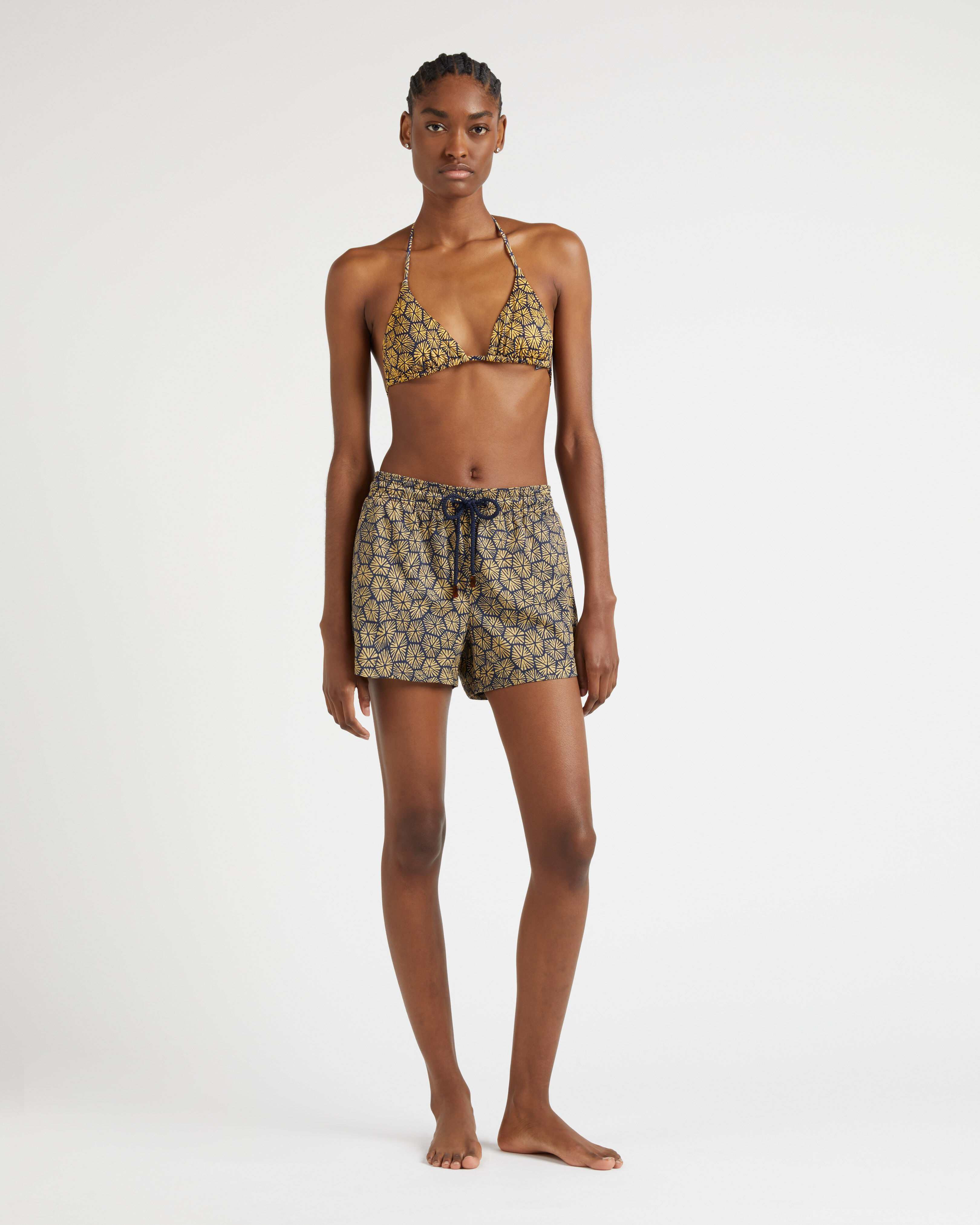 Women Swim Shorts Carapaces NAVY frontworn view