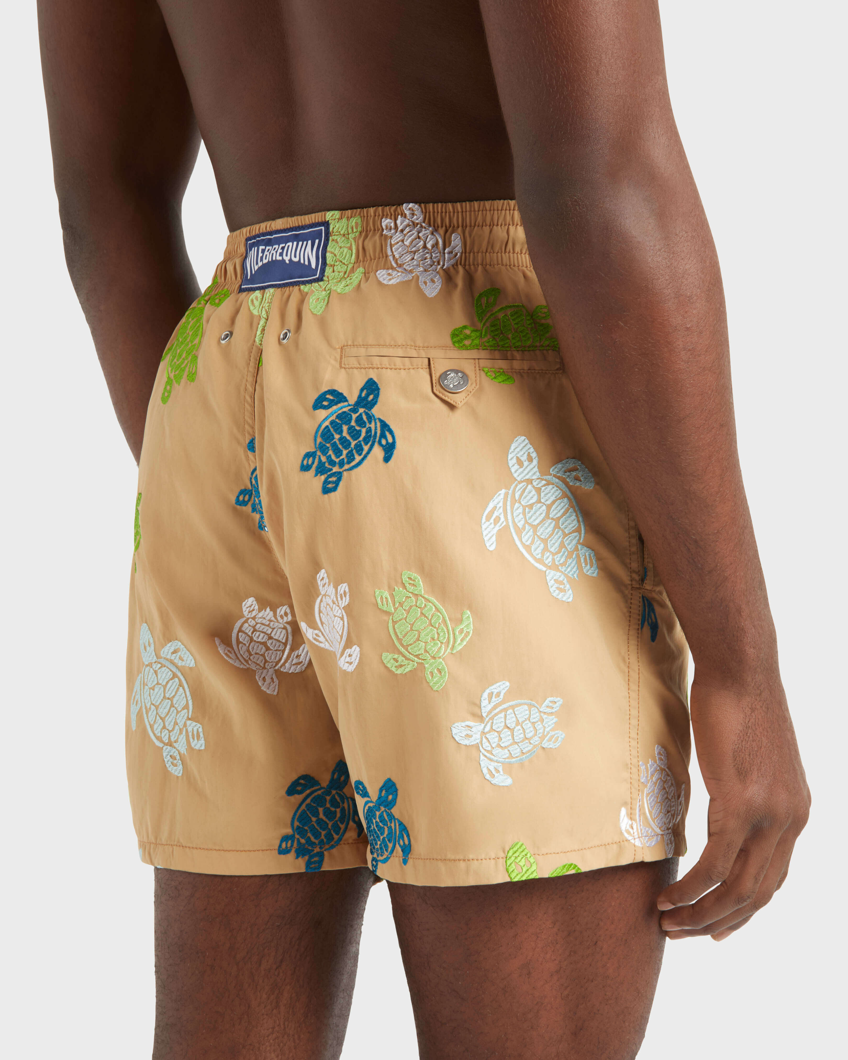 Men Swim Shorts Embroidered Tortue Multicolore - Limited Edition MOCHA supp2 view