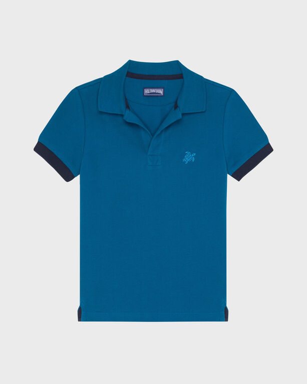 Vilebrequin Kids' Boys Organic Cotton Polo Solid In Blue