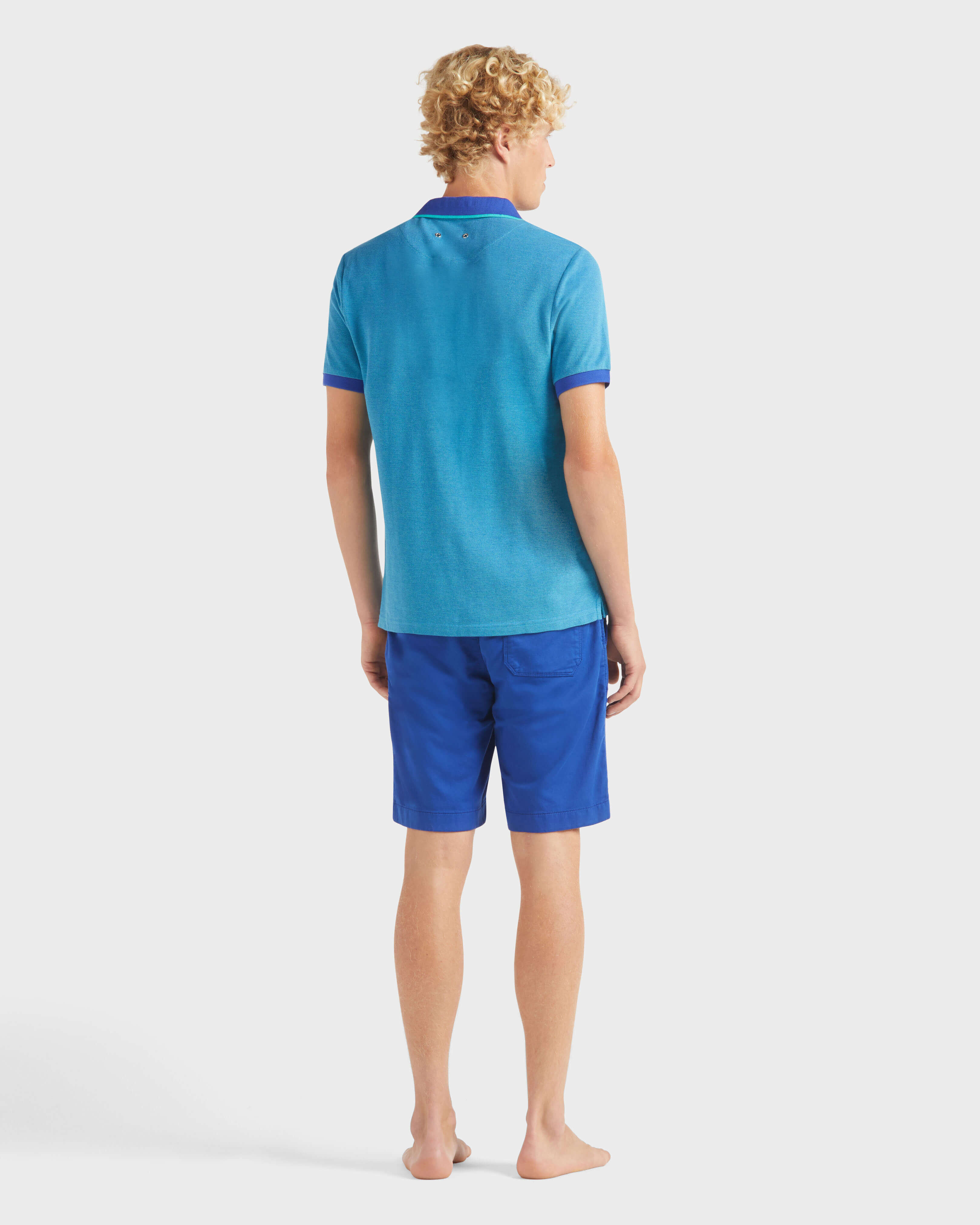 Men Organic Cotton Colour Changing Polo Shirt MARRAKECH backworn view