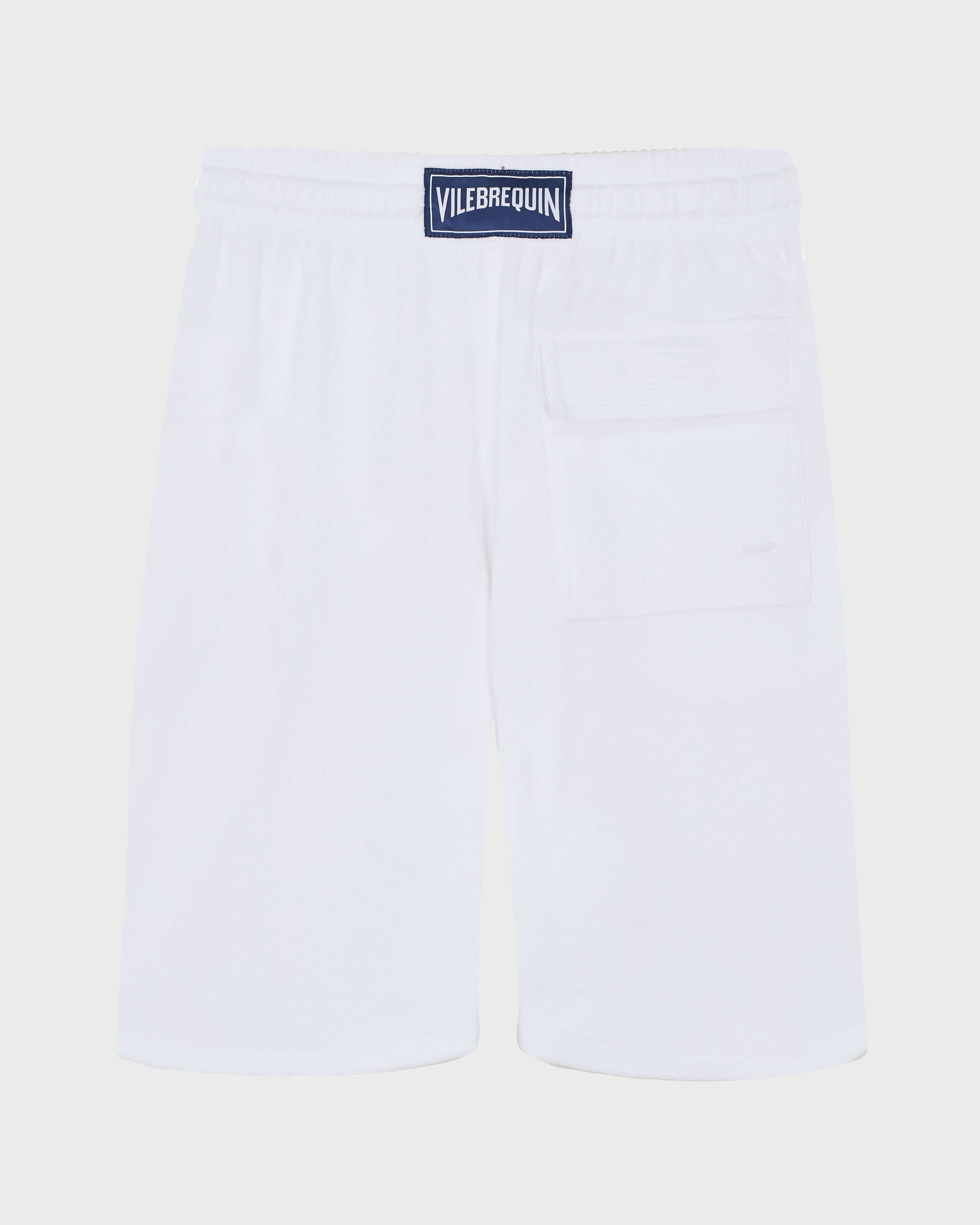 Terry Bermuda Shorts Solid WHITE back view