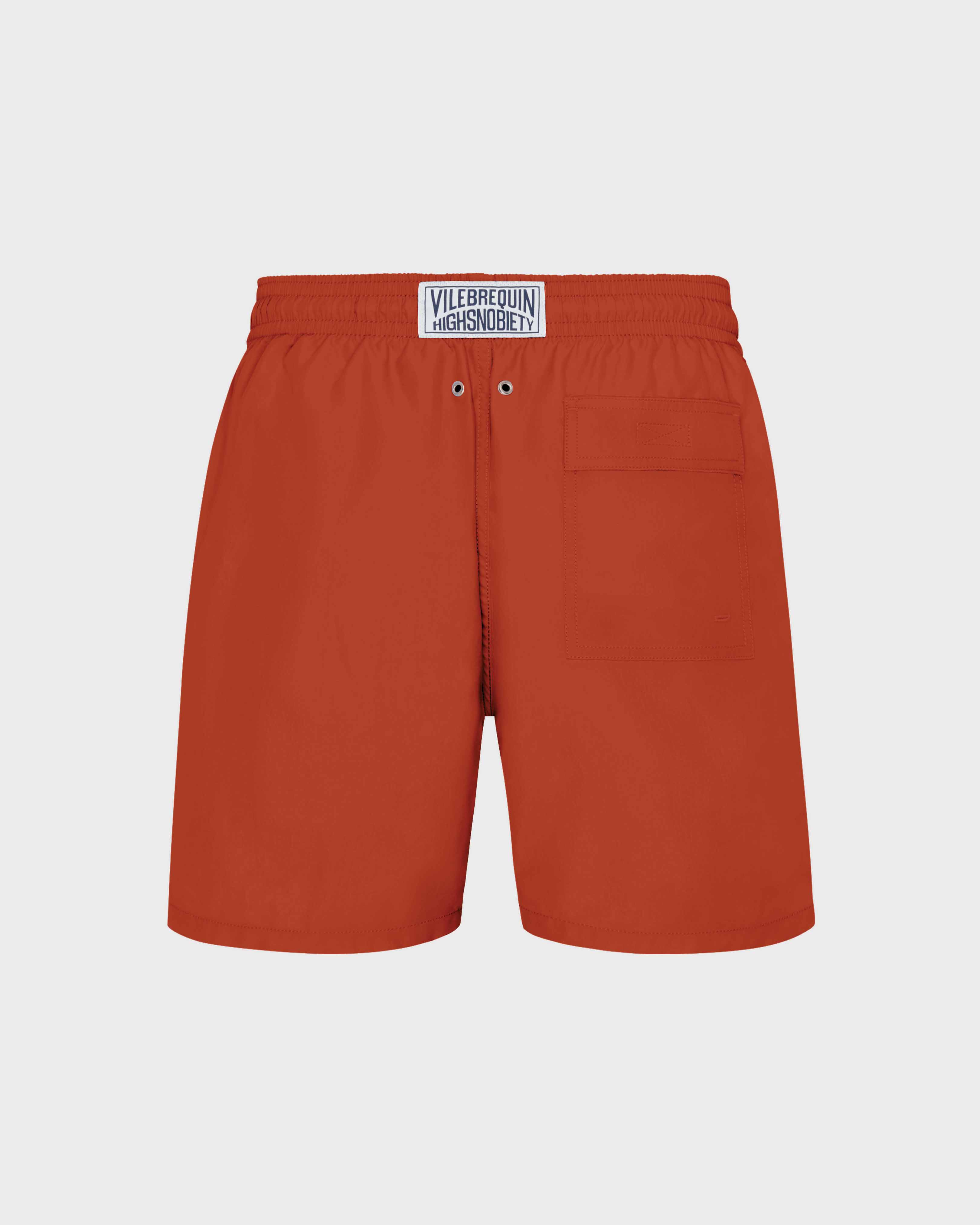 Men Swim Trunks Solid - Vilebrequin x Highsnobiety ROOIBOS back view