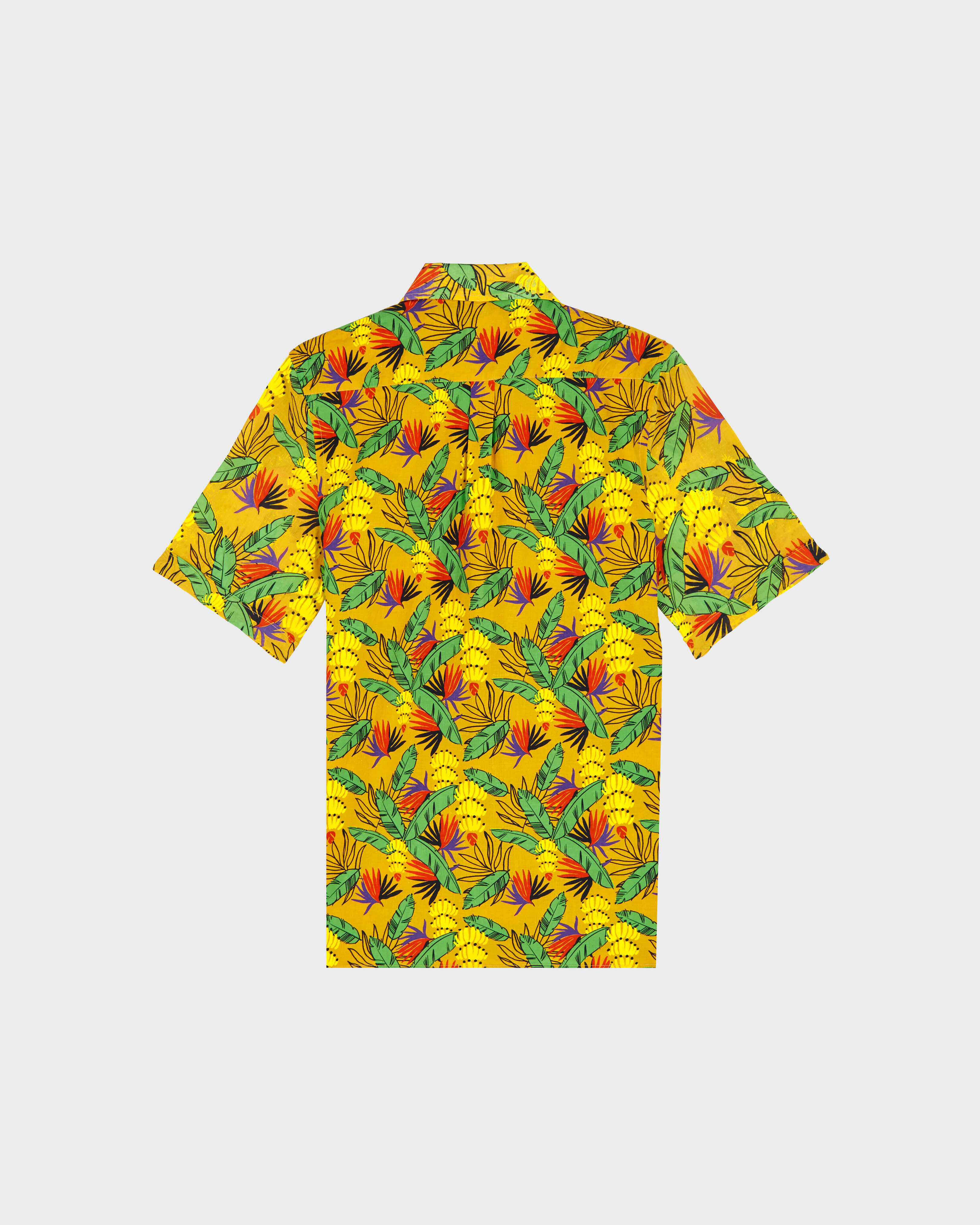 Chemise Bowling Coton et Lin homme Go Bananas CURRY back view