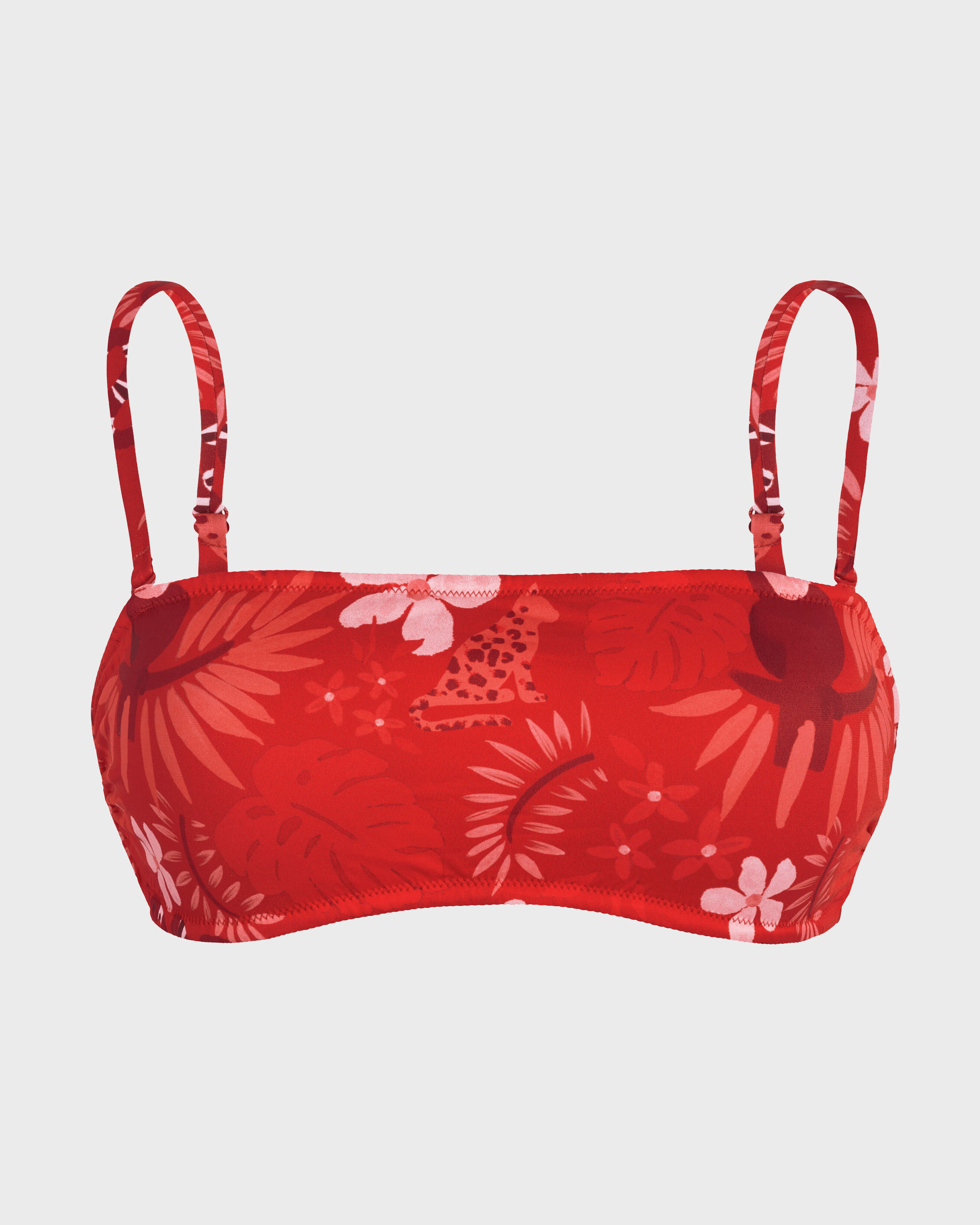 Women Bandeau Bikini Top Papel de Embrulho POPPY RED front view