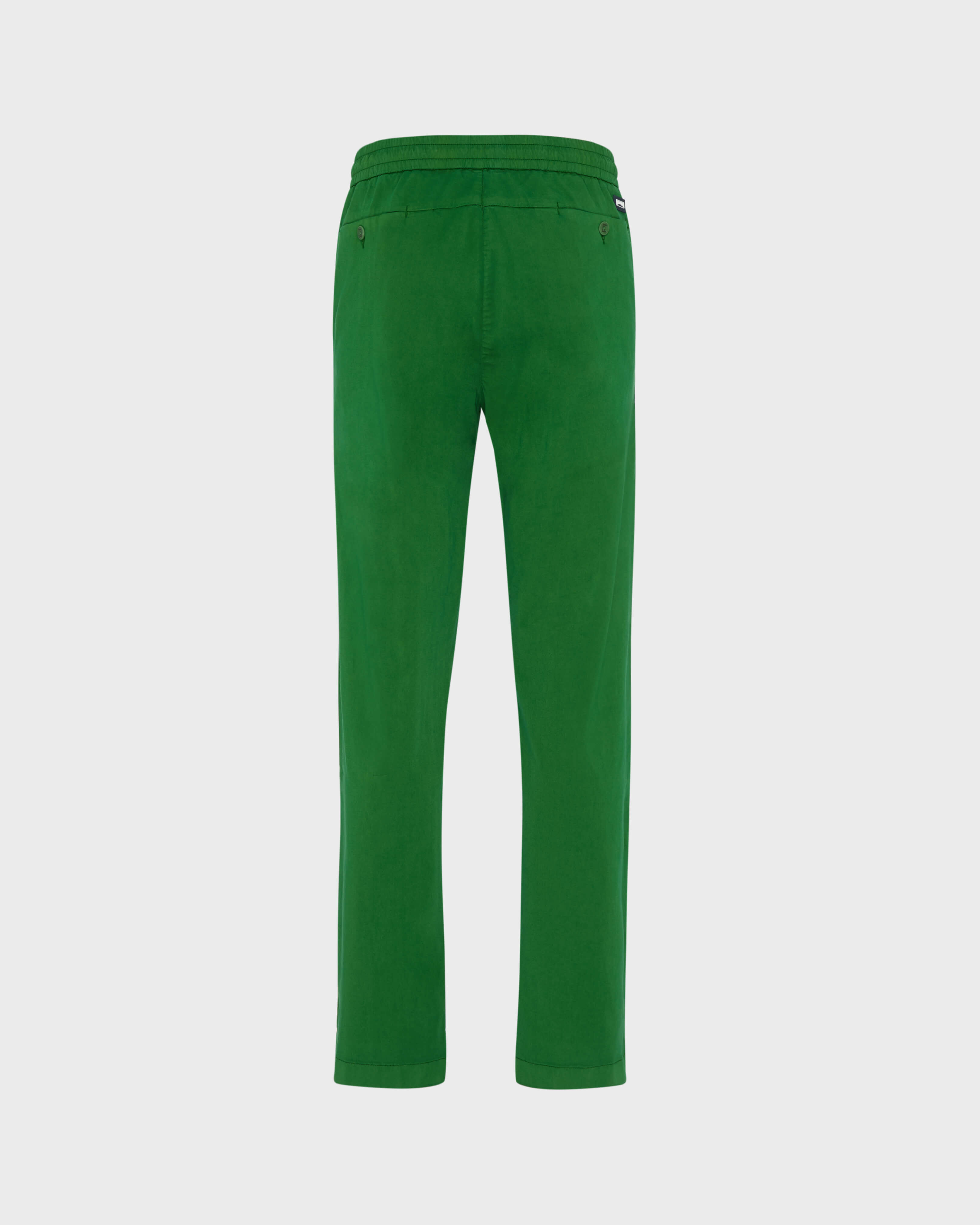 Einfarbige Herrenhose aus Baumwollsatin mit elastischem Bund TROPICAL back view