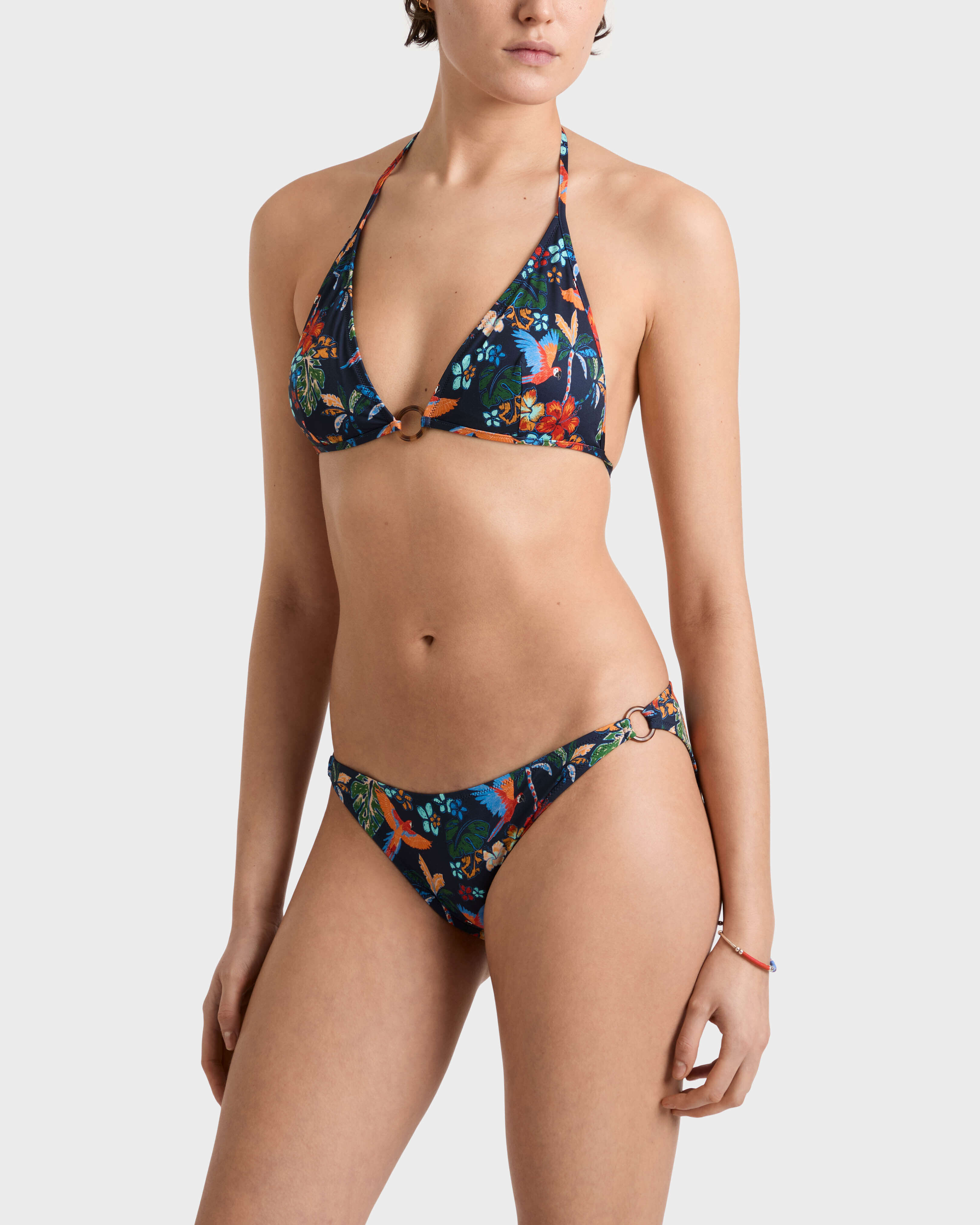 Women Triangle Bikini Top Salva NAVY backworn view