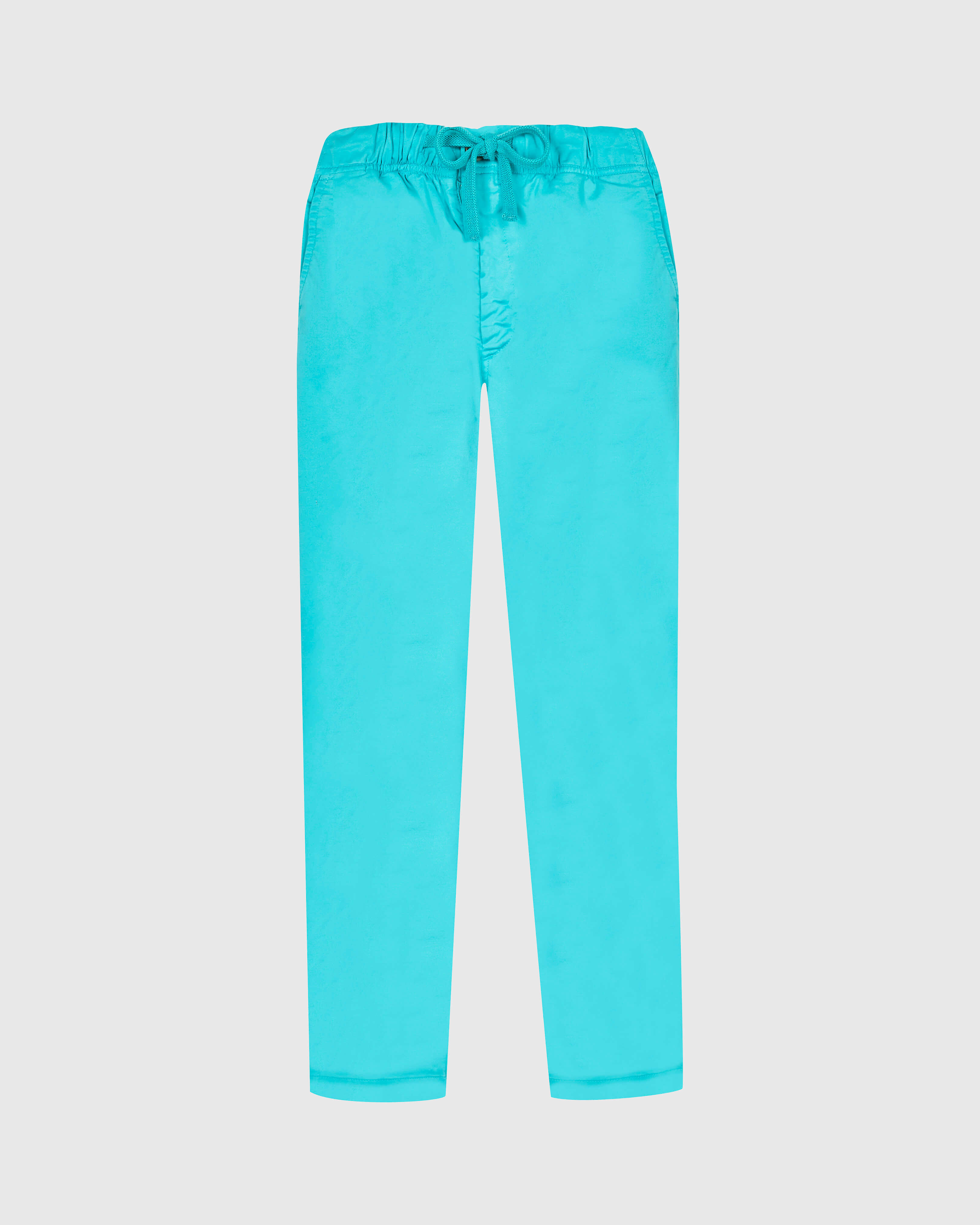 Kids Cotton Chino Pants Solid DISCO GREEN front view