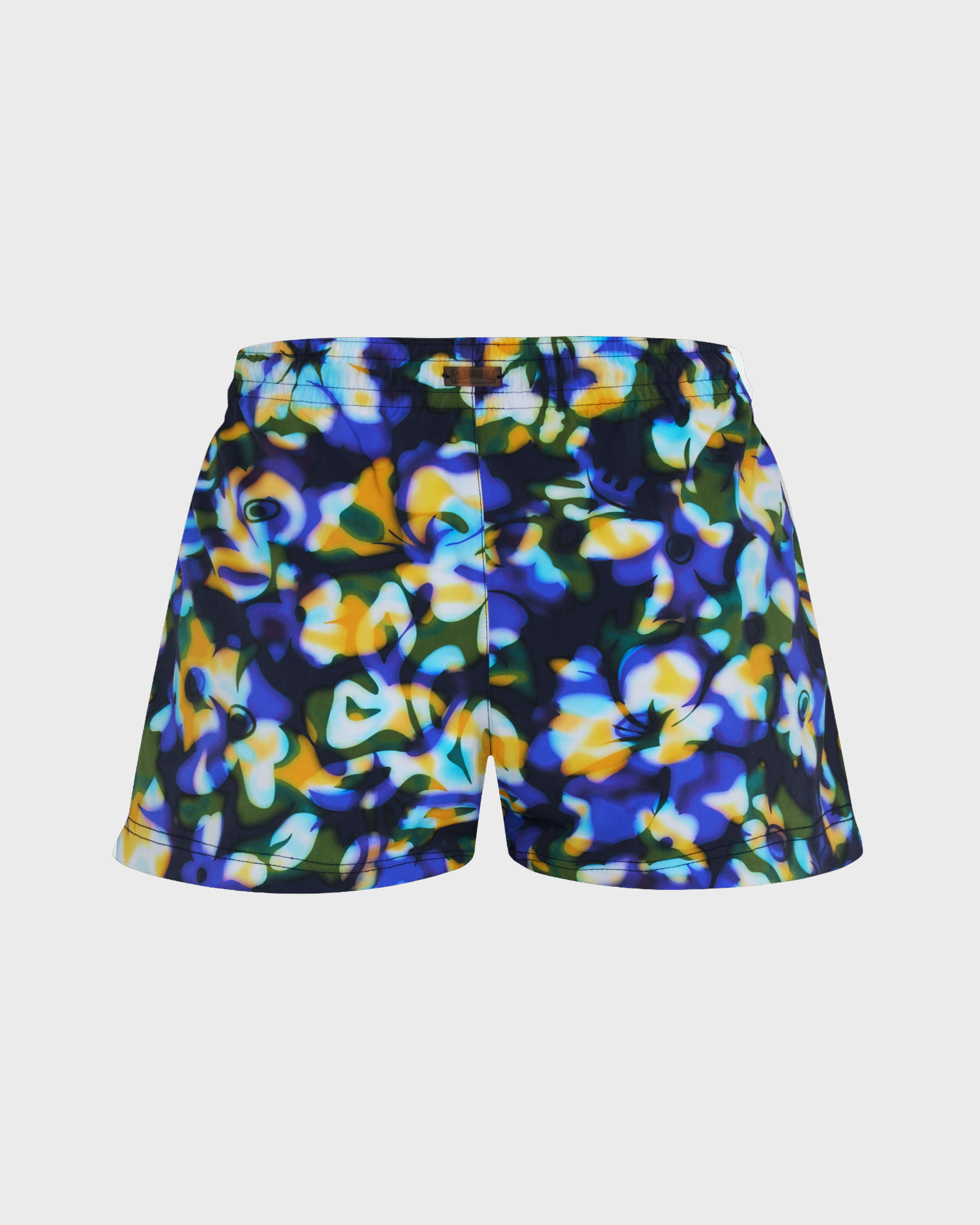 Frangipanier Trouble Stretch-Badeshorts für Damen MARINEBLAU back view