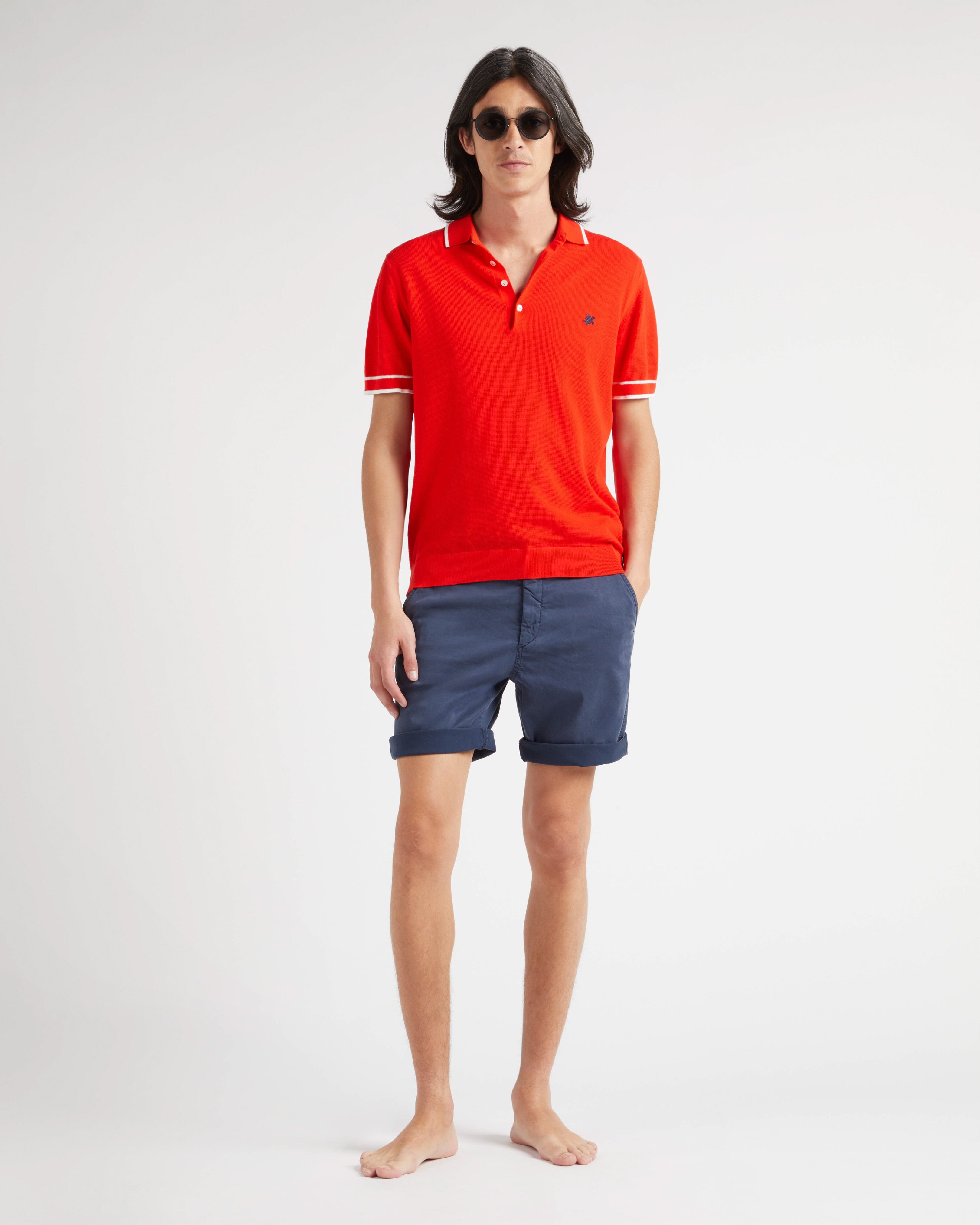 Men Tencel Satin Bermuda Shorts Solid NAVY supp1 view
