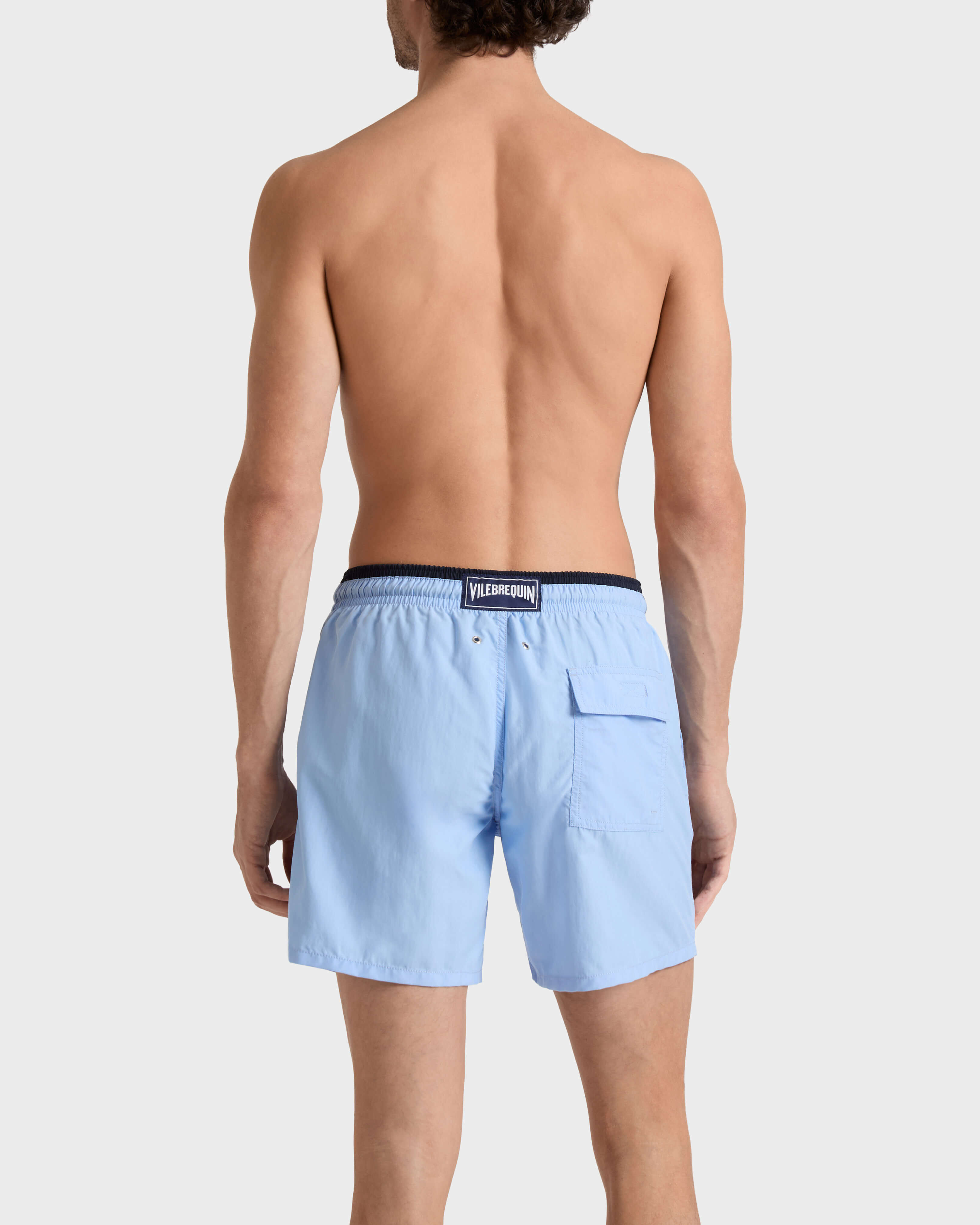 Pantaloncini mare uomo tinta unita Bicolore FLAX FLOWER backworn view