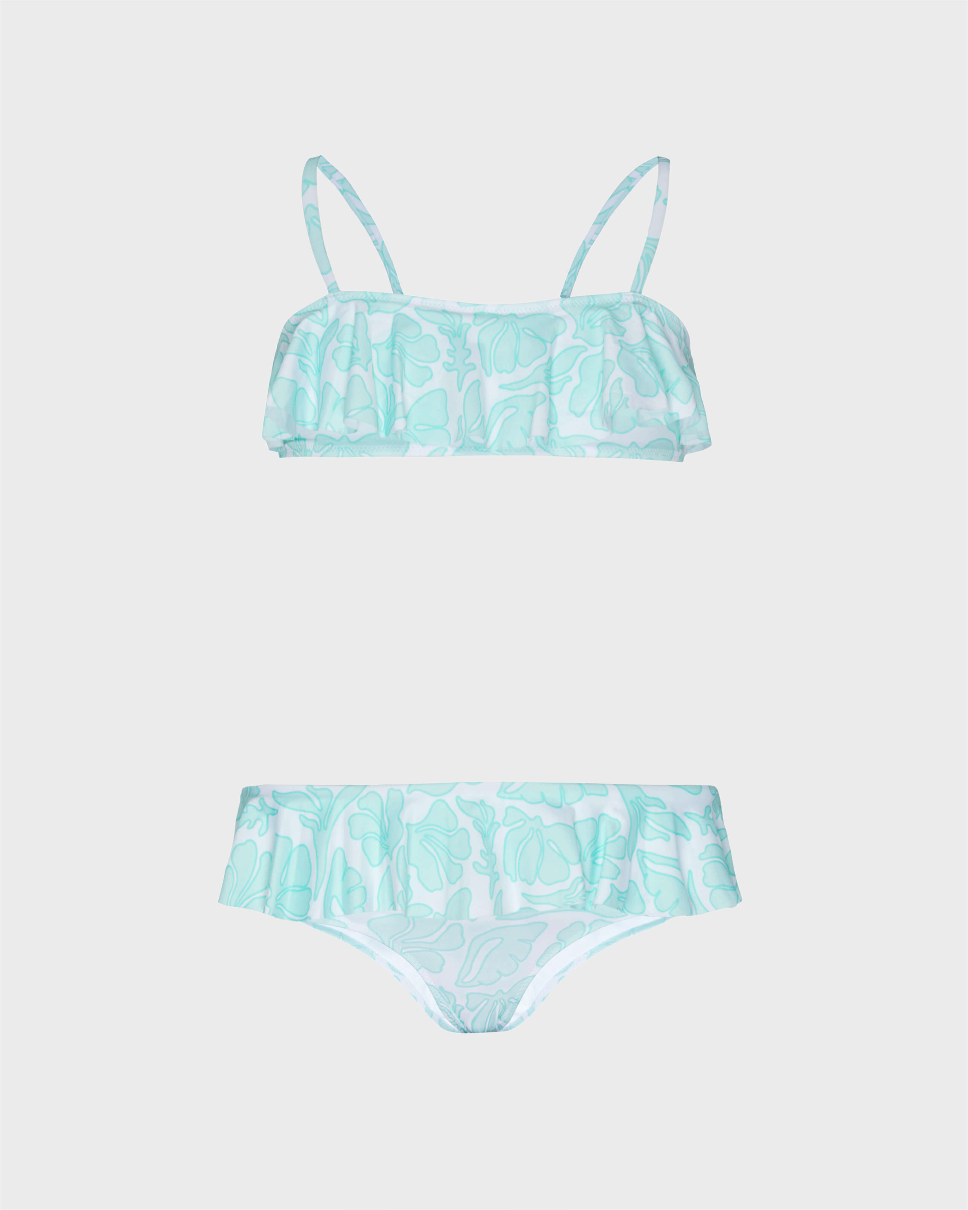 Girls Two pieces swimsuit Seashells WHITE front view