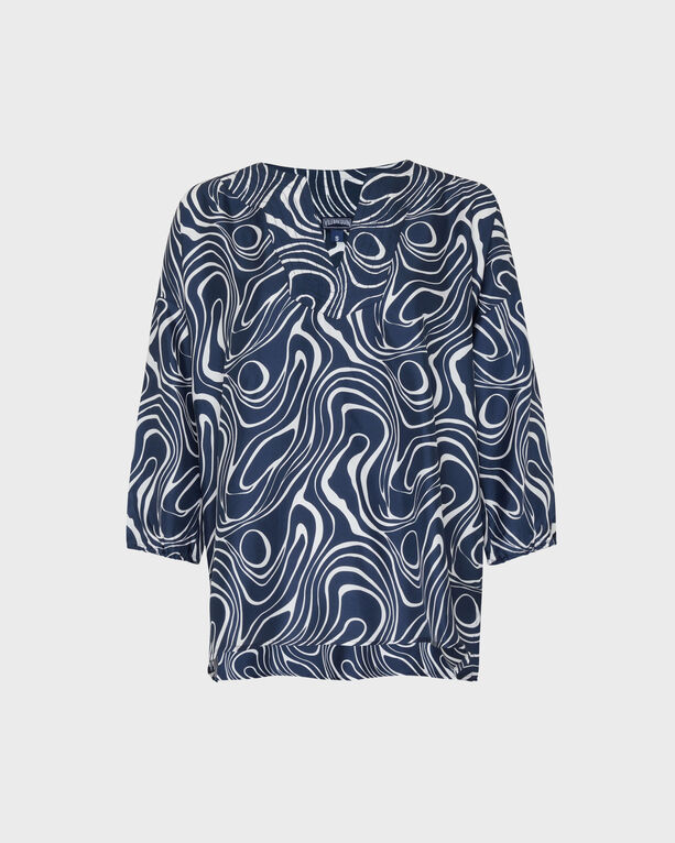 Vilebrequin - Waves Seidenhemd Für Damen - Hemd - Lorna - Blau - Größe XS Vilebrequin - Waves Seidenhemd Für Damen - Hemd - Lorna - Blau - Größe XS