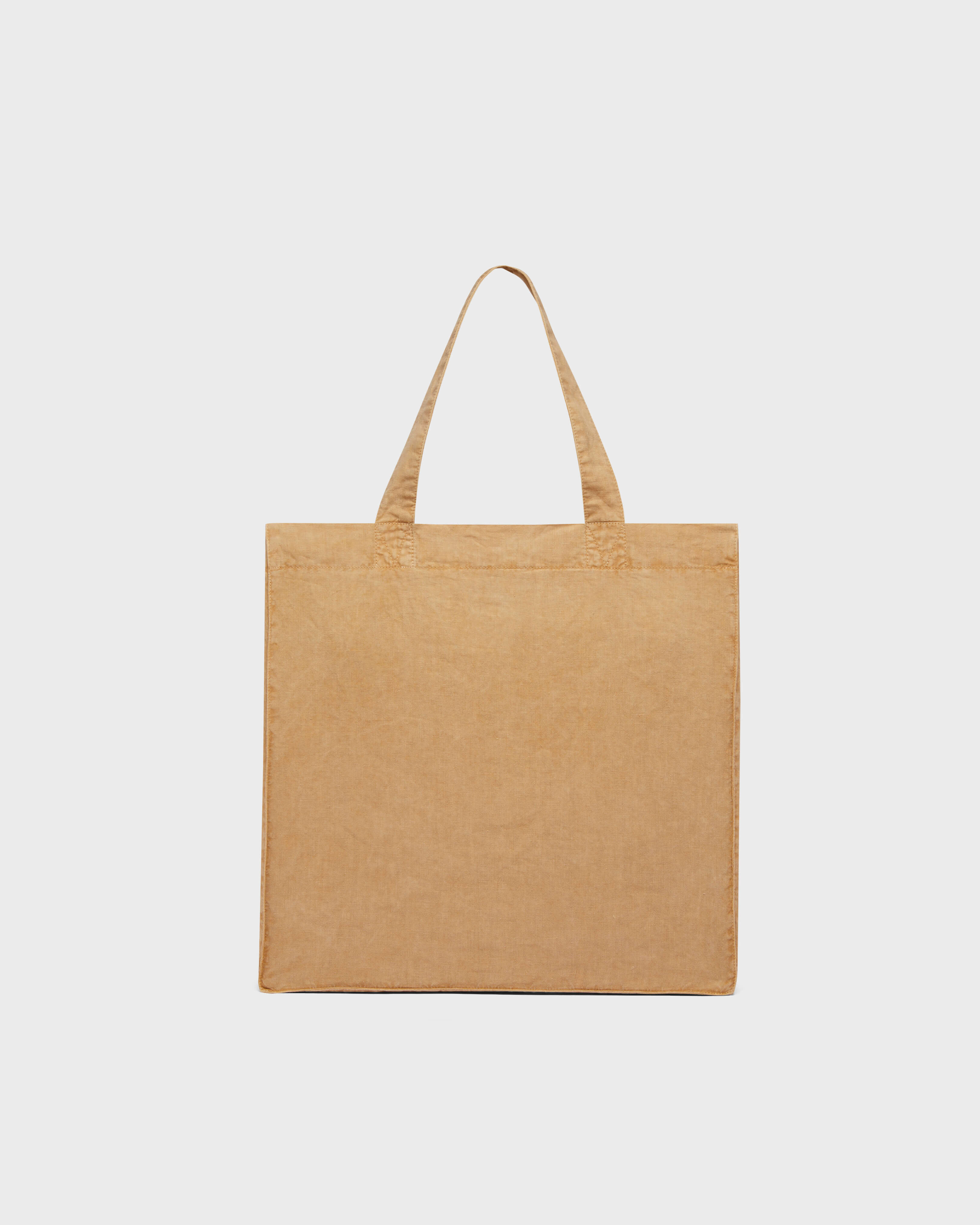 Unisex Linen Beach bag Solid MOCHA back view