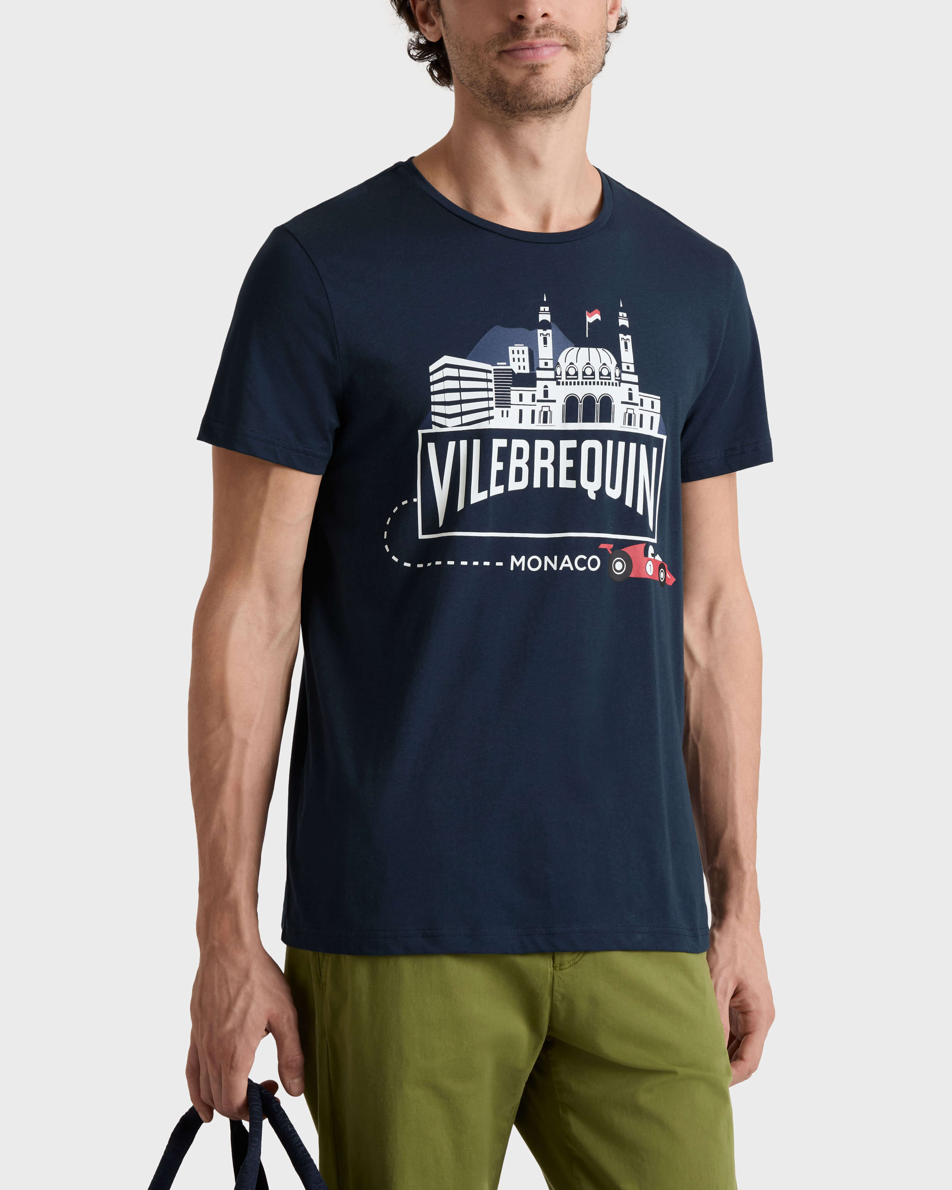 City T-Shirt aus Bio-Baumwolle für Herren MARINEBLAU frontworn view