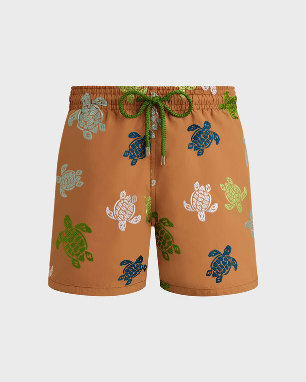 Vilebrequin - Men Swim Shorts Embroidered Tortue Multicolore - Limited Edition - Swimwear - Mistral - Brown - Size L