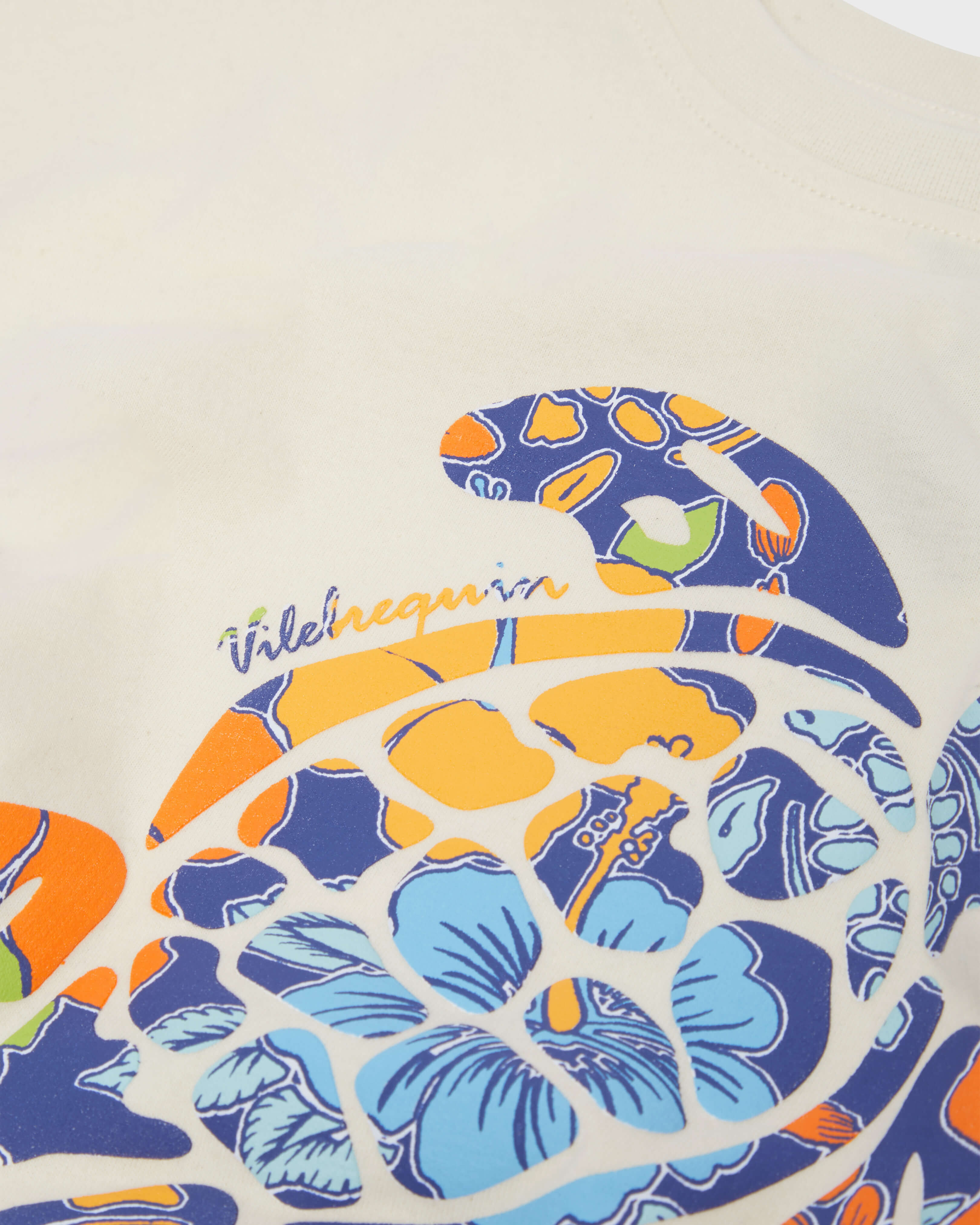 Boys Oversize T-shirt Printed Tropical Turtle OFF WHITE look1 view