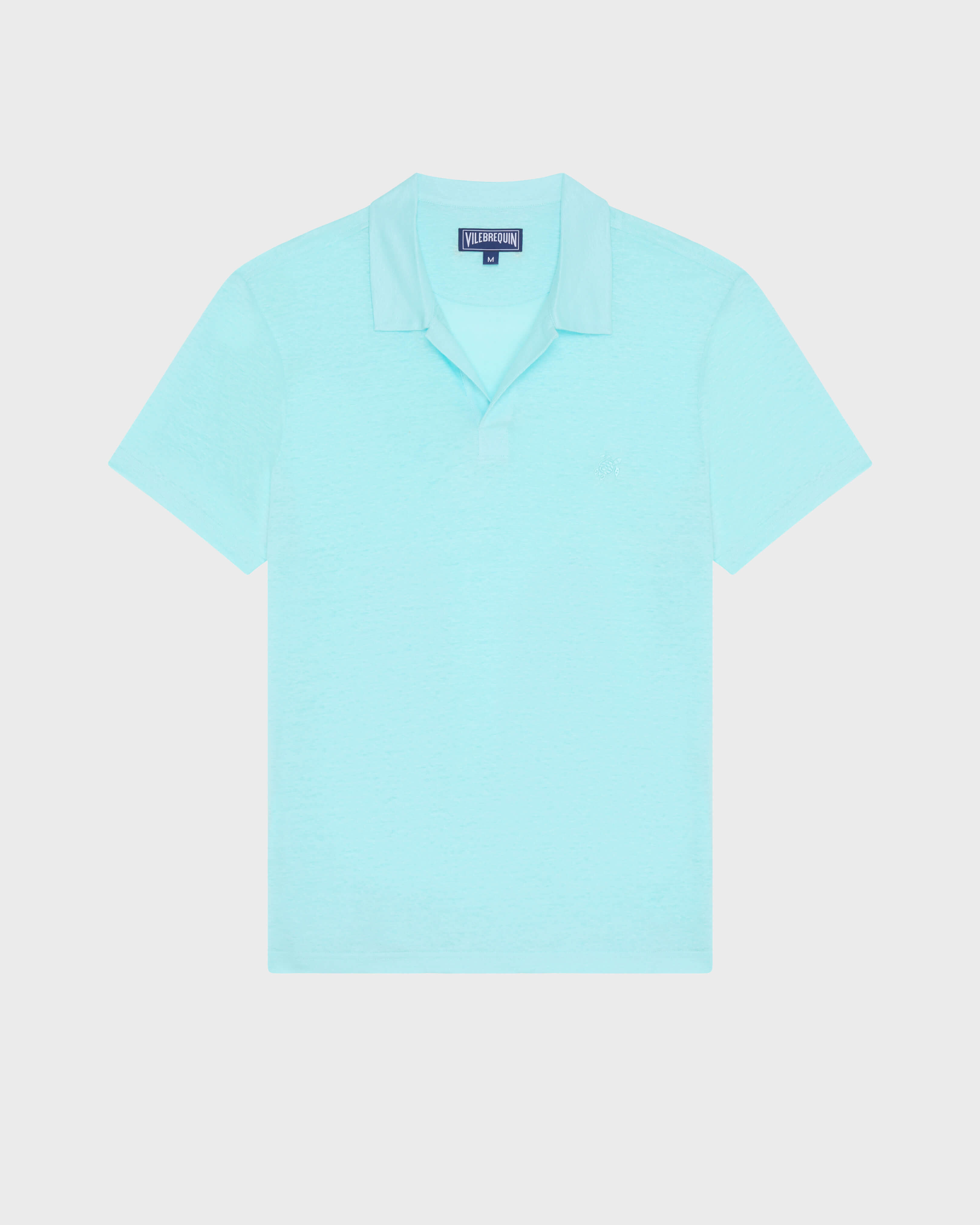 Polo en punto de lino de color liso para hombre OXYGENE front view