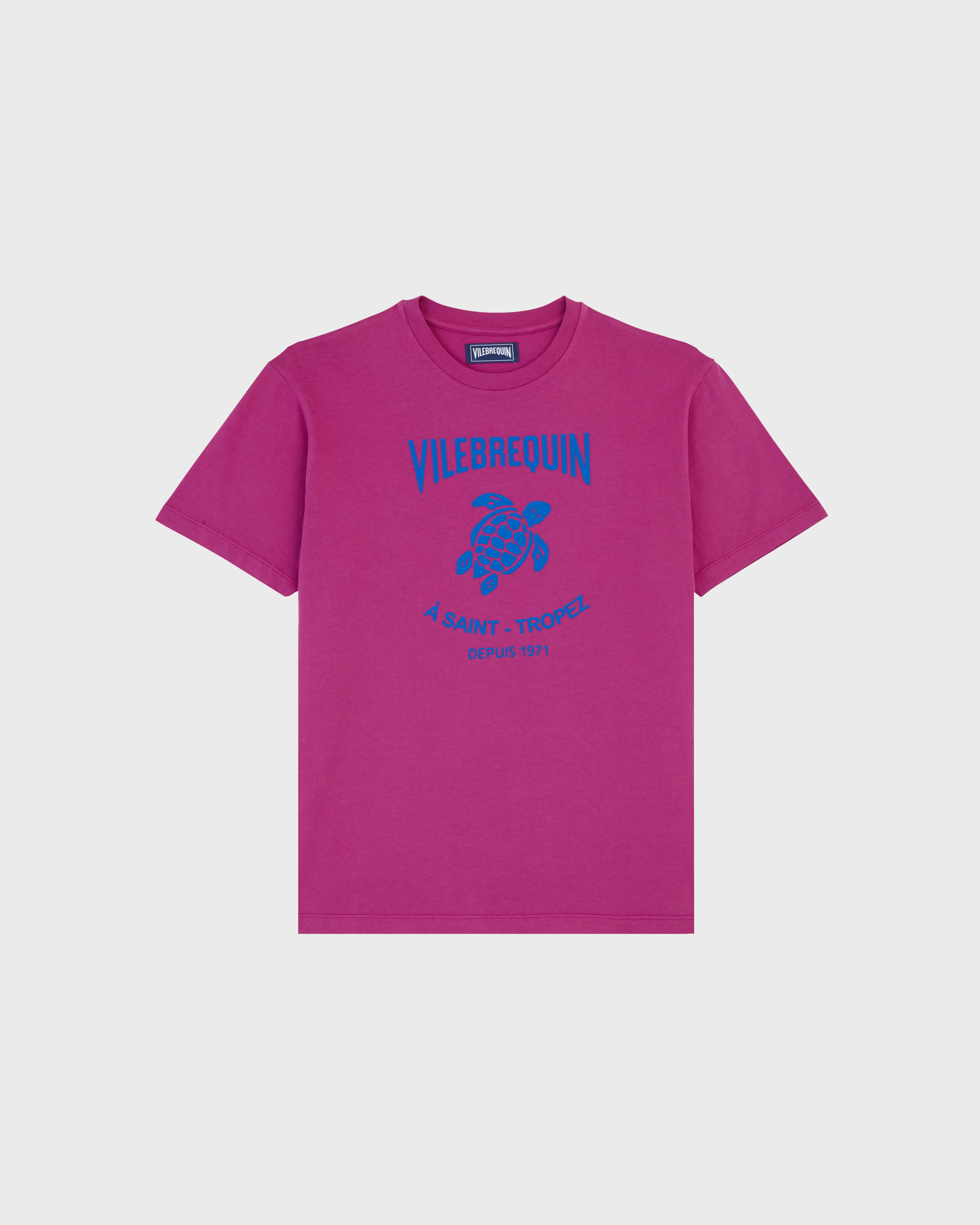 Men Cotton T-Shirt Printed Turtle Logo CRIMSON PURPLE front view