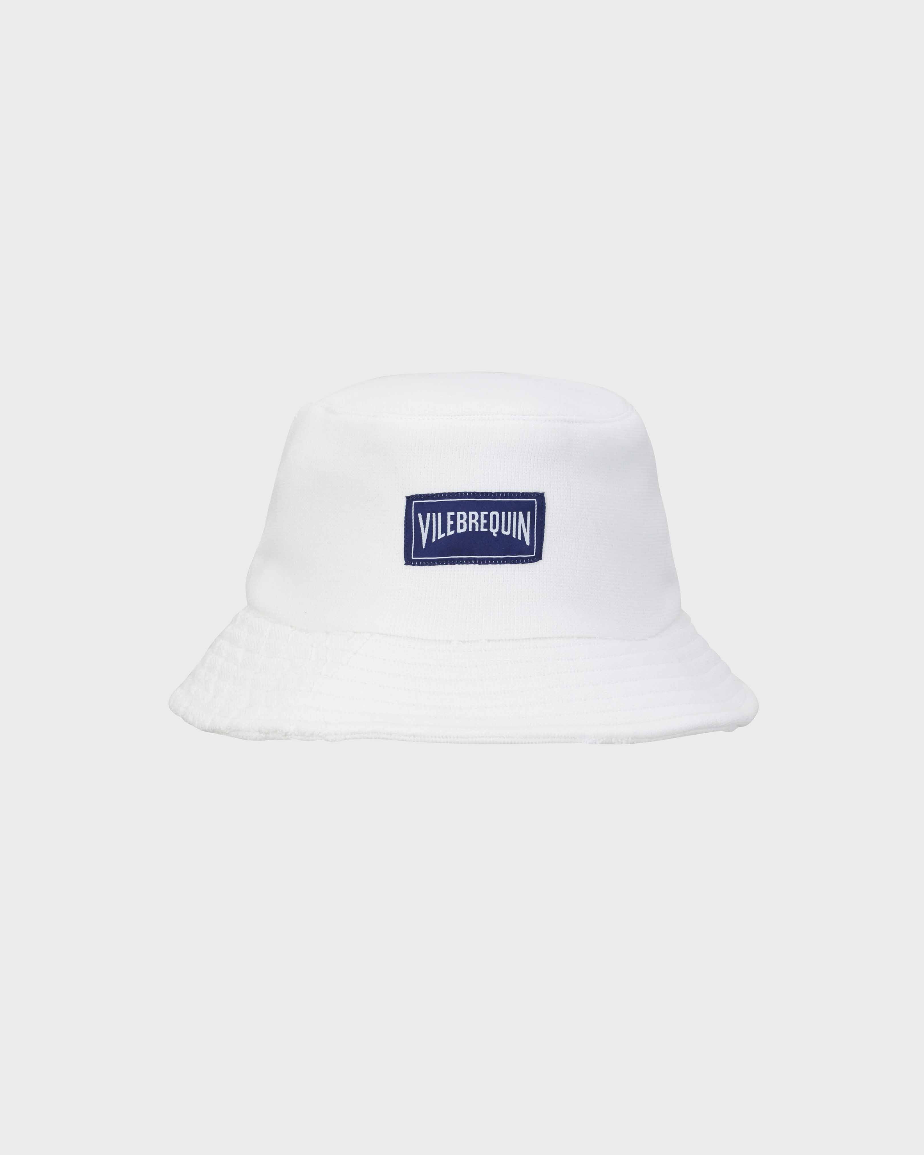 Terry Bucket Hat Turtle Jacquard WHITE front view